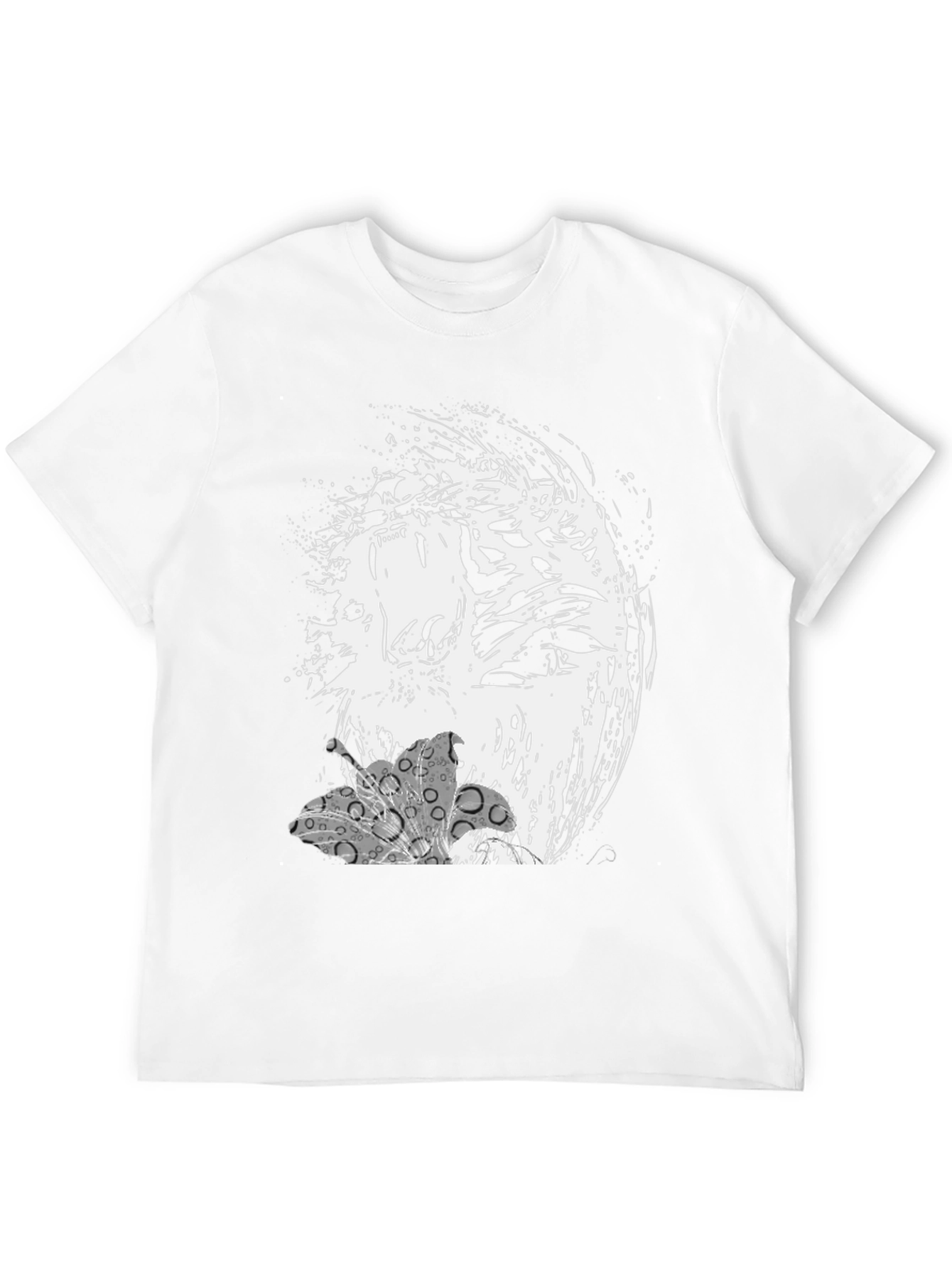 Abstract Tiger Graphic Print Black T-Shirt