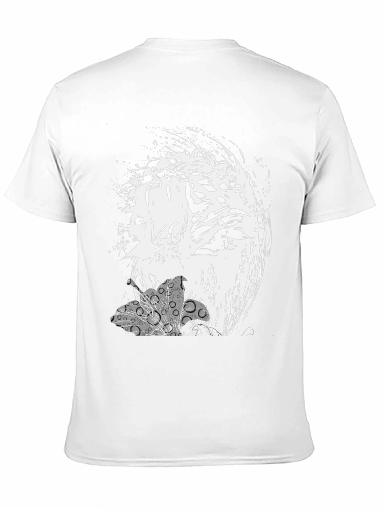 Abstract Tiger Graphic Print Black T-Shirt