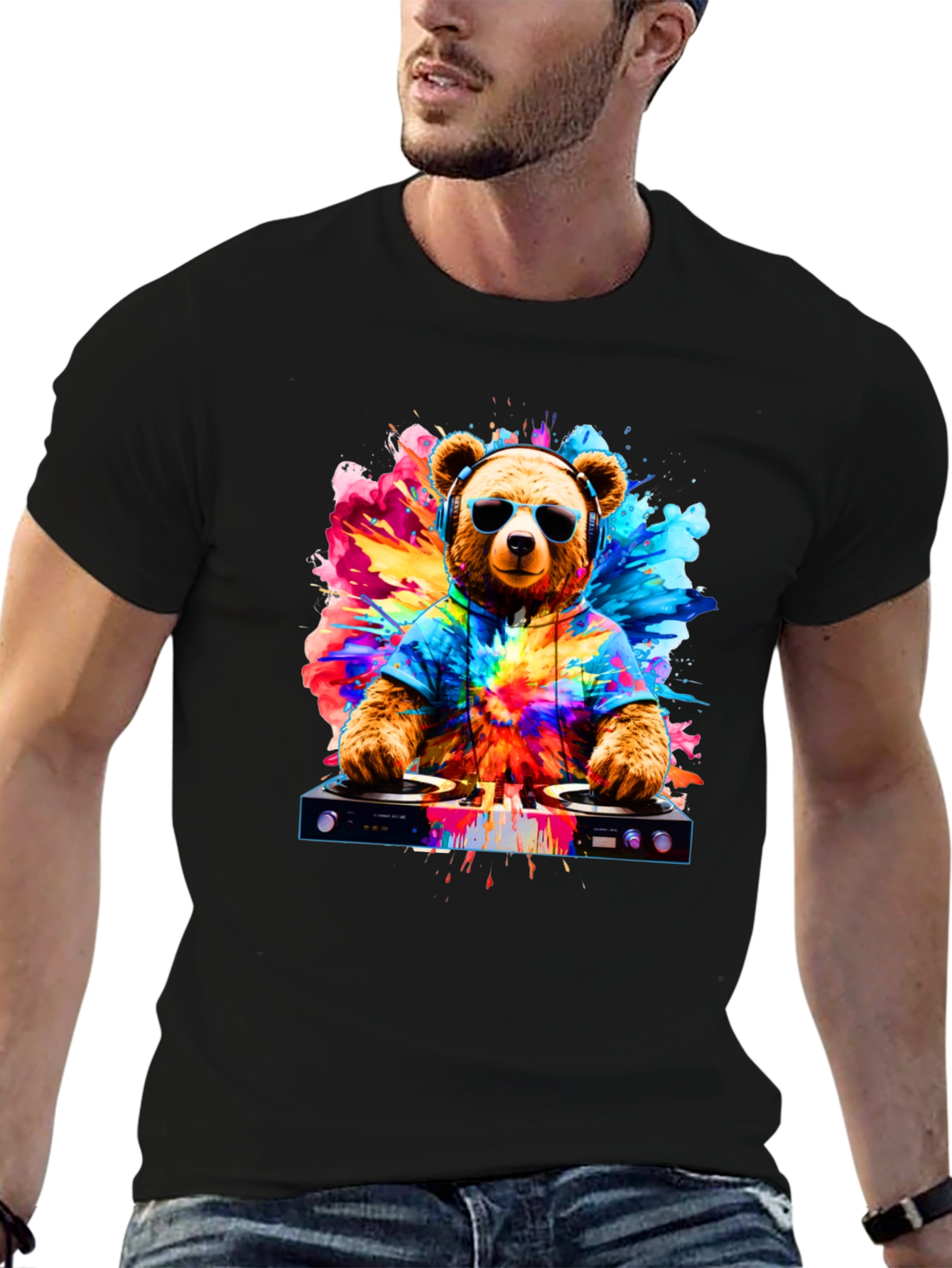 DJ Bear T-Shirt - Cool Graphic Tee
