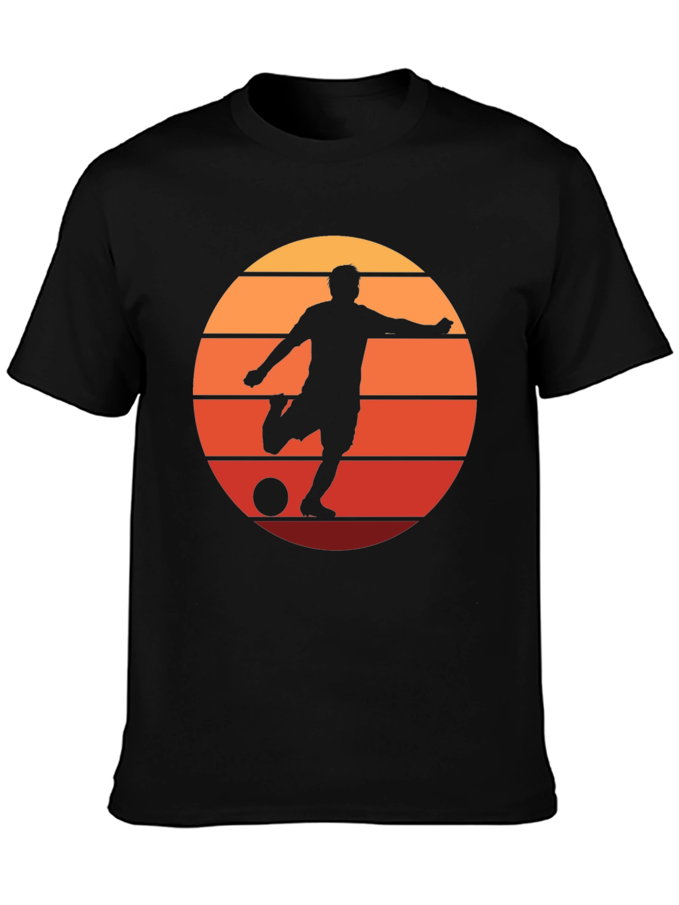 Sunset Soccer Silhouette Graphic Tee