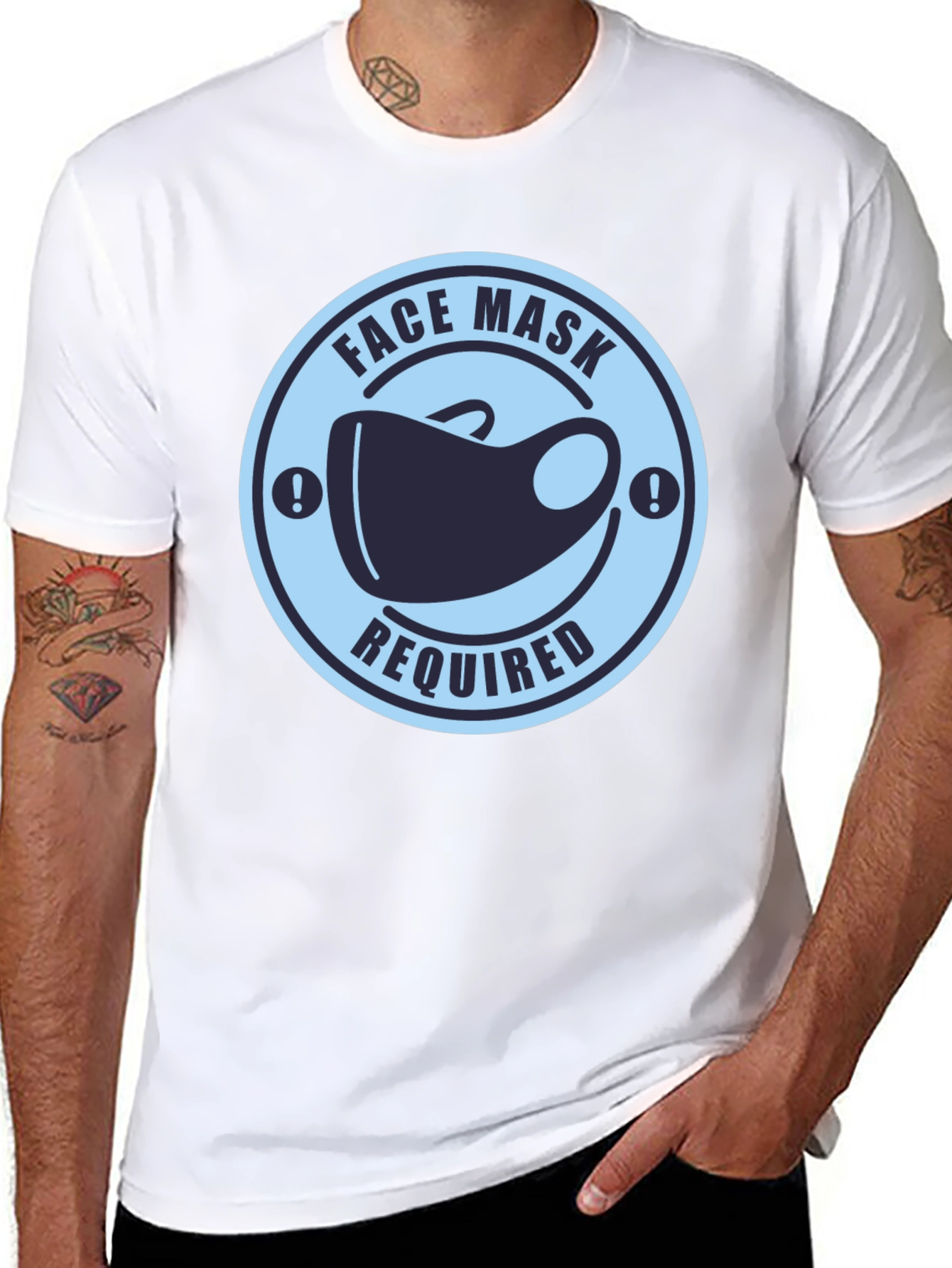 Face Mask Required Graphic Tee - Black