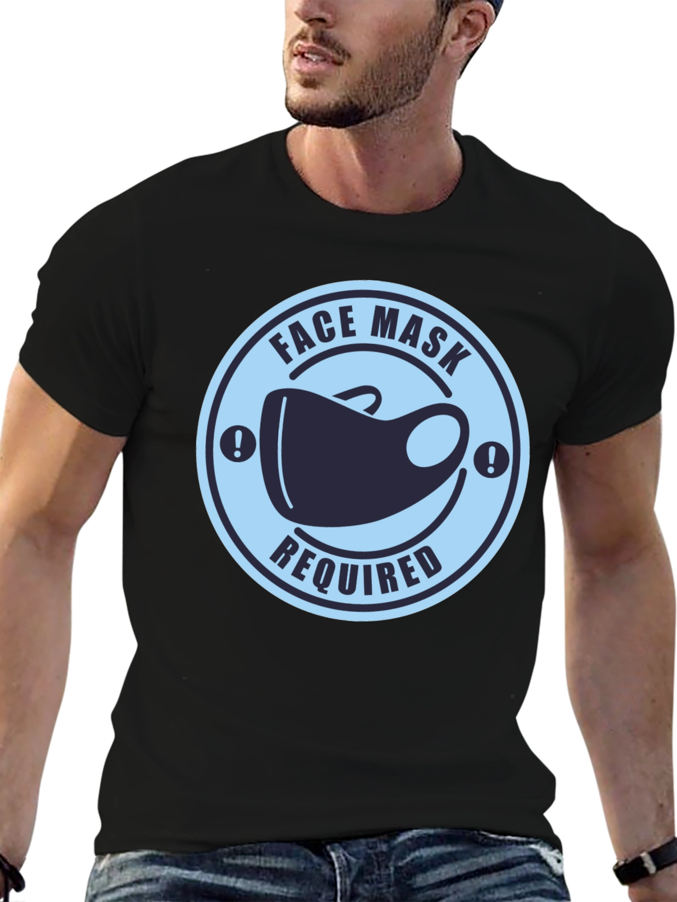 Face Mask Required Graphic Tee - Black