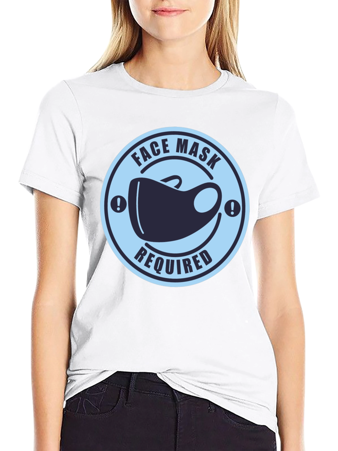 Face Mask Required Graphic Tee - Black