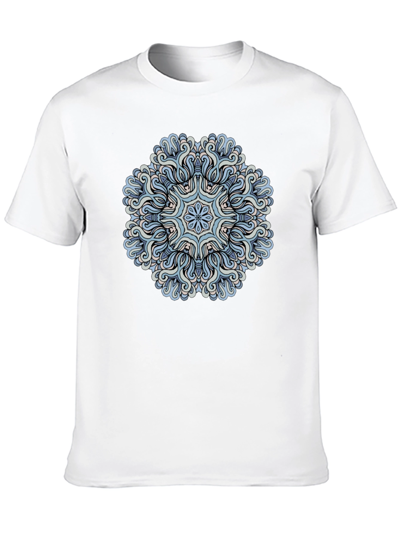 Blue Mandala Graphic Tee - Mens Black T-Shirt