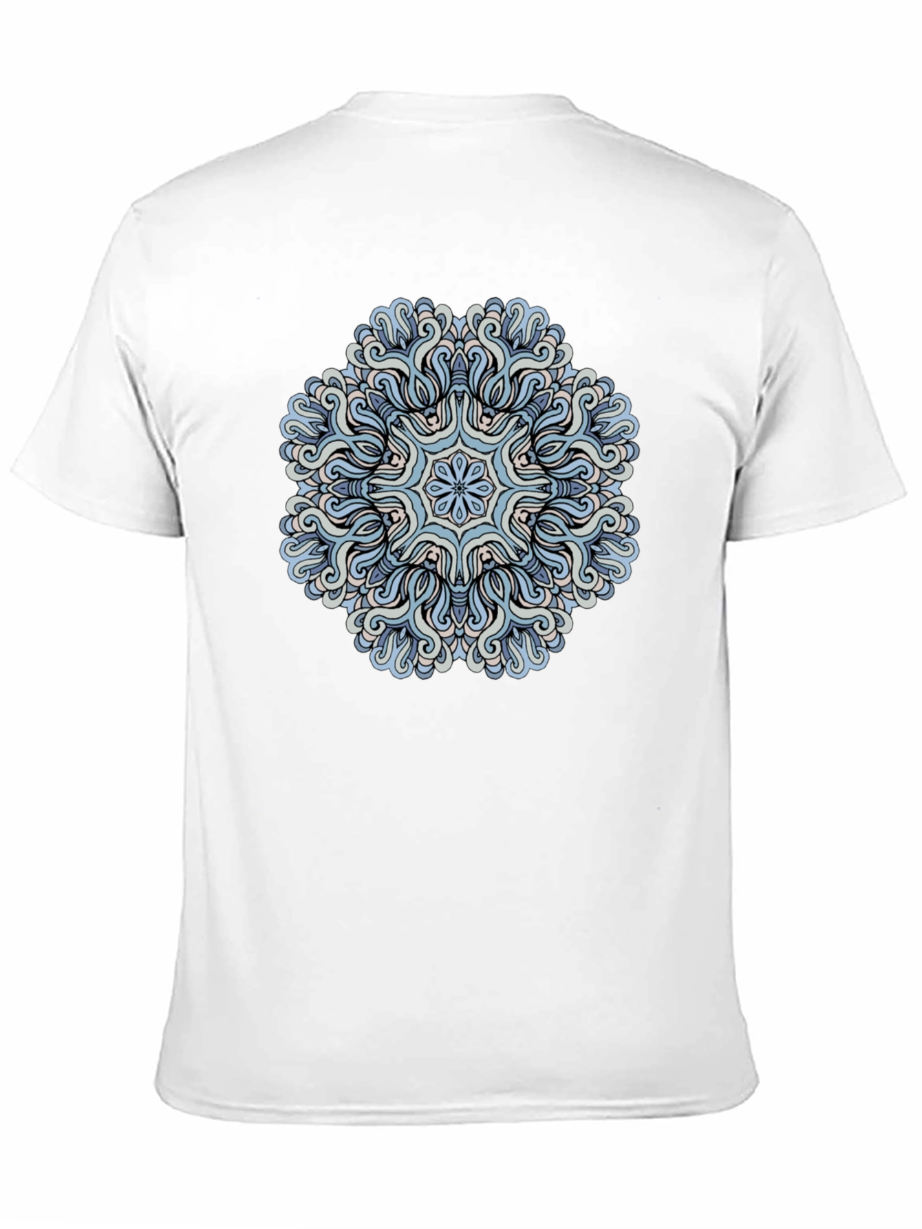 Blue Mandala Graphic Tee - Mens Black T-Shirt
