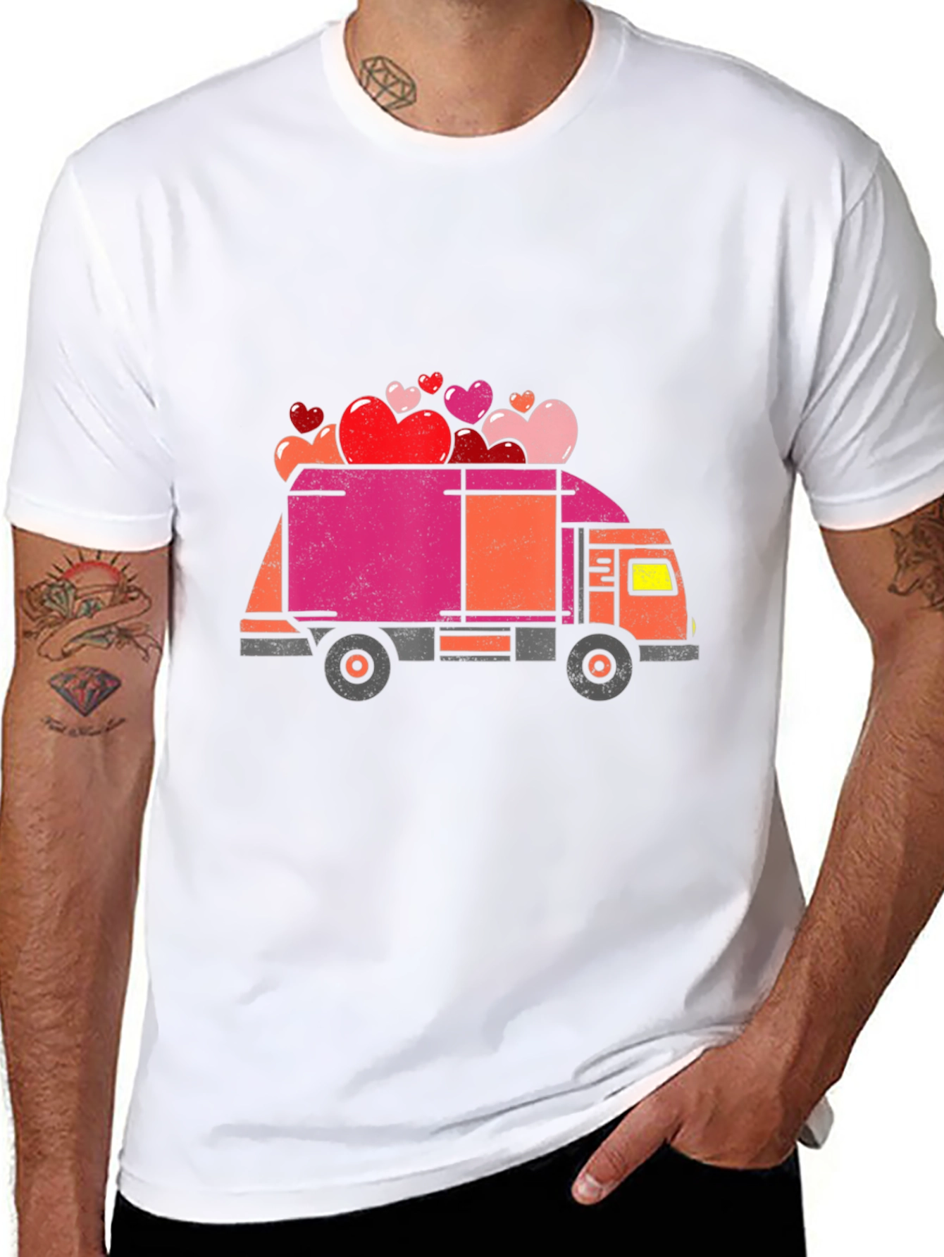 Heart Delivery Truck Graphic Tee