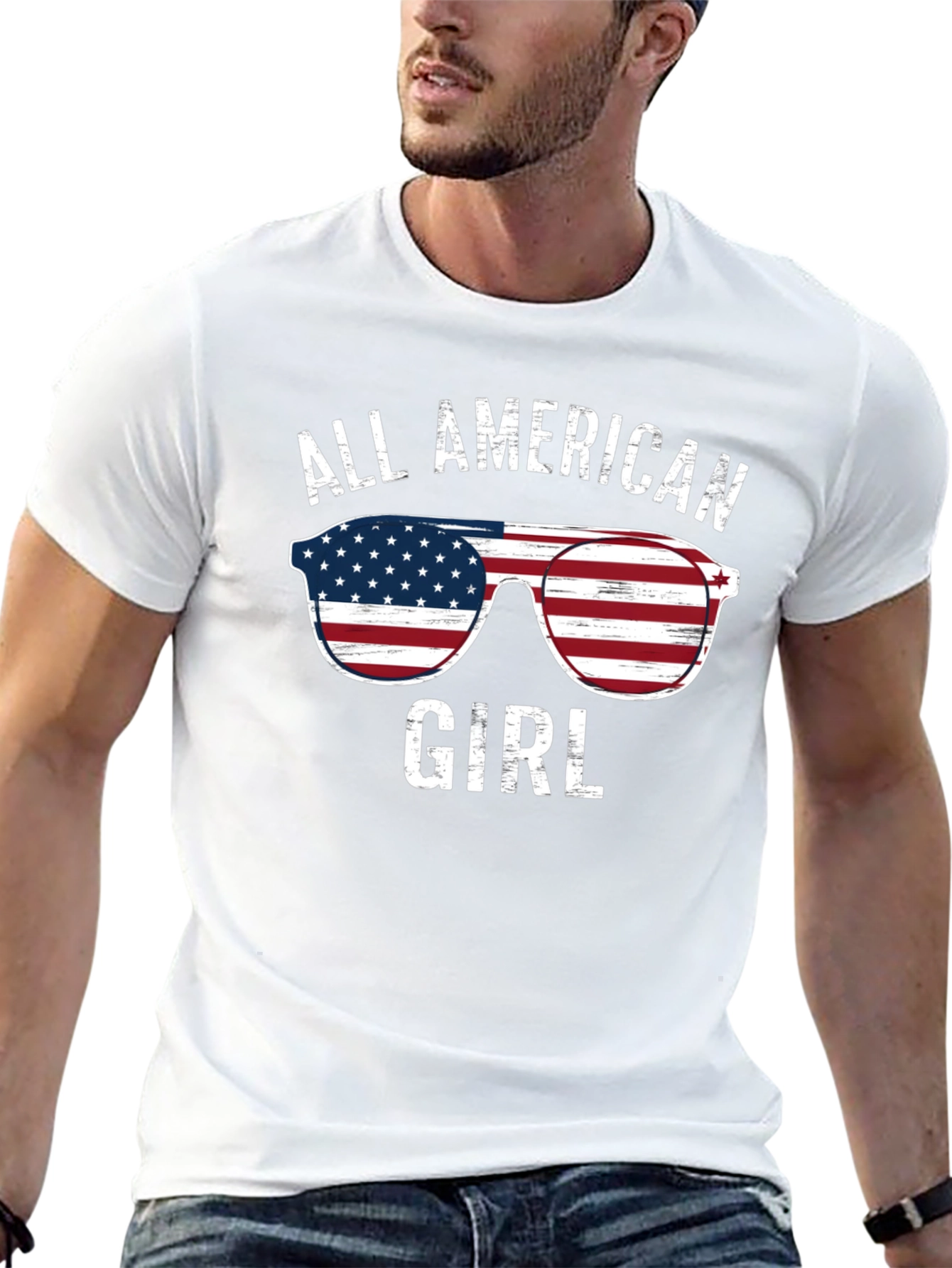 All American Girl Patriotic Graphic Tee