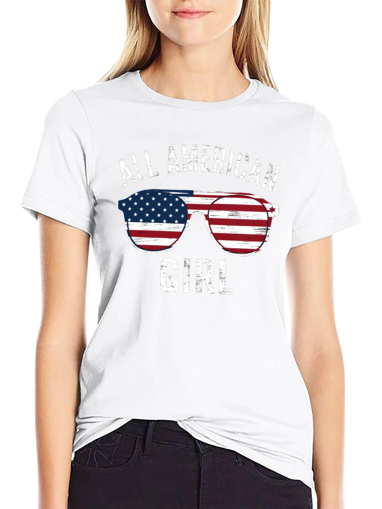 All American Girl Patriotic Graphic Tee