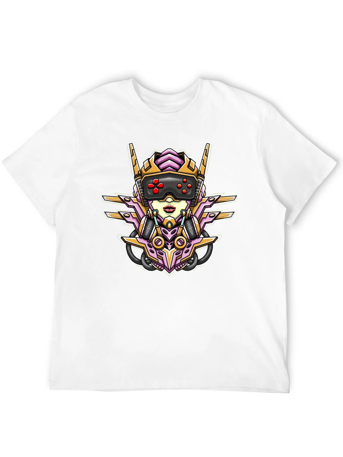 Cyberpunk Gamer Girl Graphic Tee - Black
