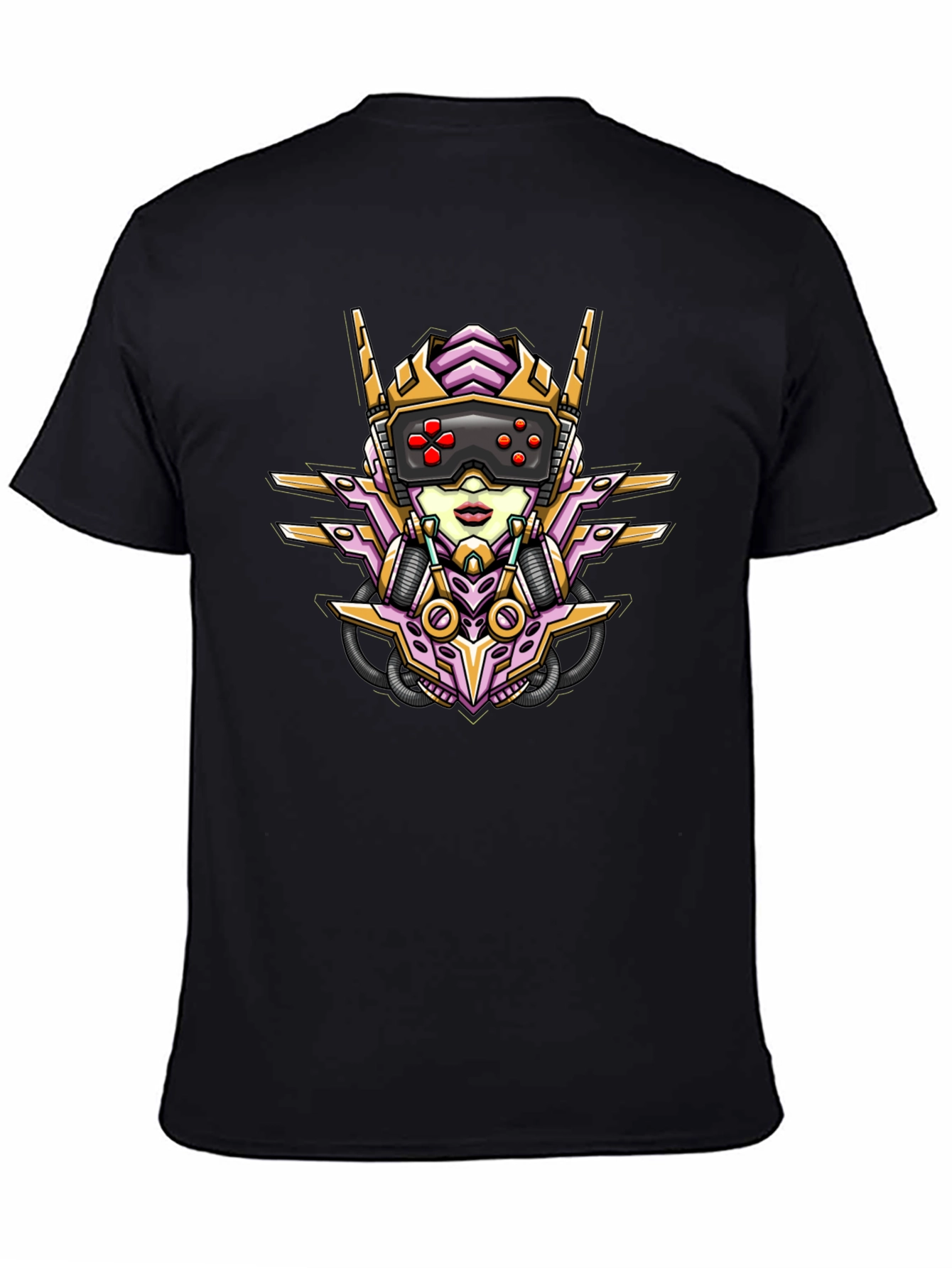 Cyberpunk Gamer Girl Graphic Tee - Black