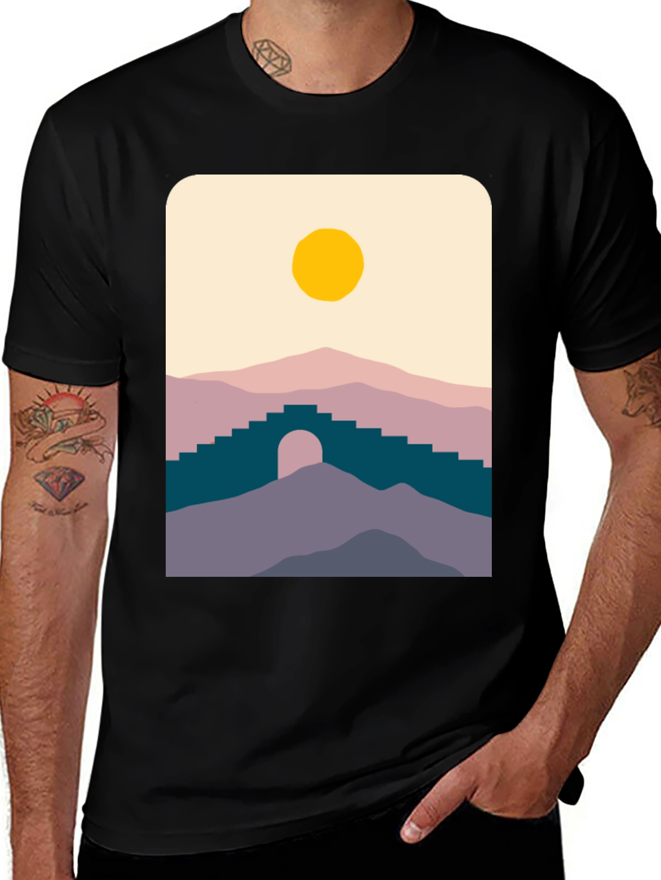 Minimalist Mountainscape Graphic Tee