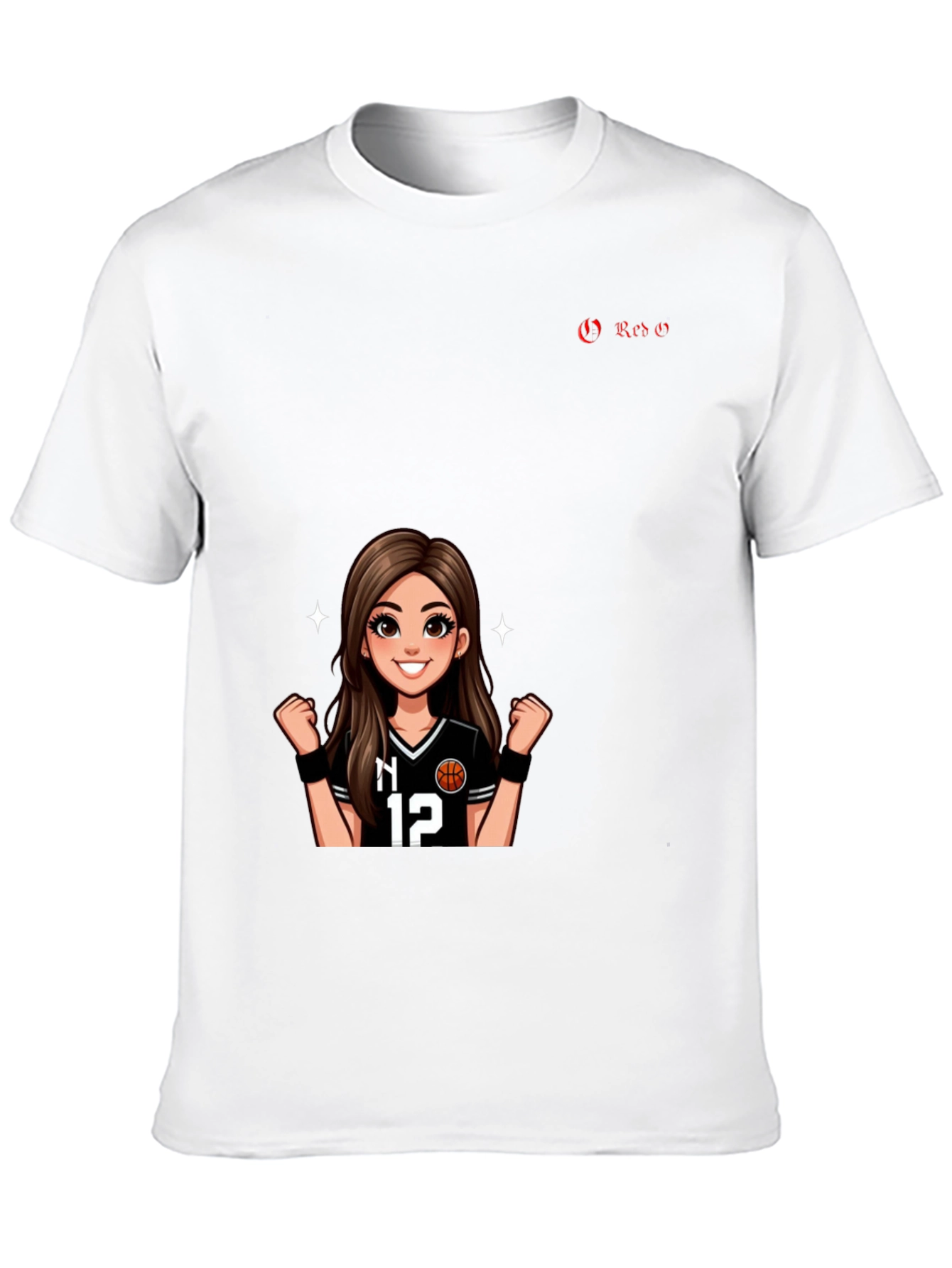 Black Graphic Tee - Basketball Girl Fan Shirt