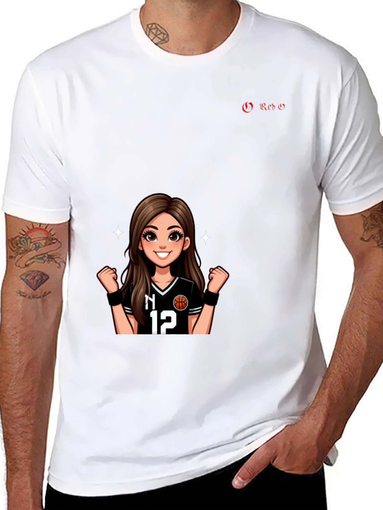 Black Graphic Tee - Basketball Girl Fan Shirt