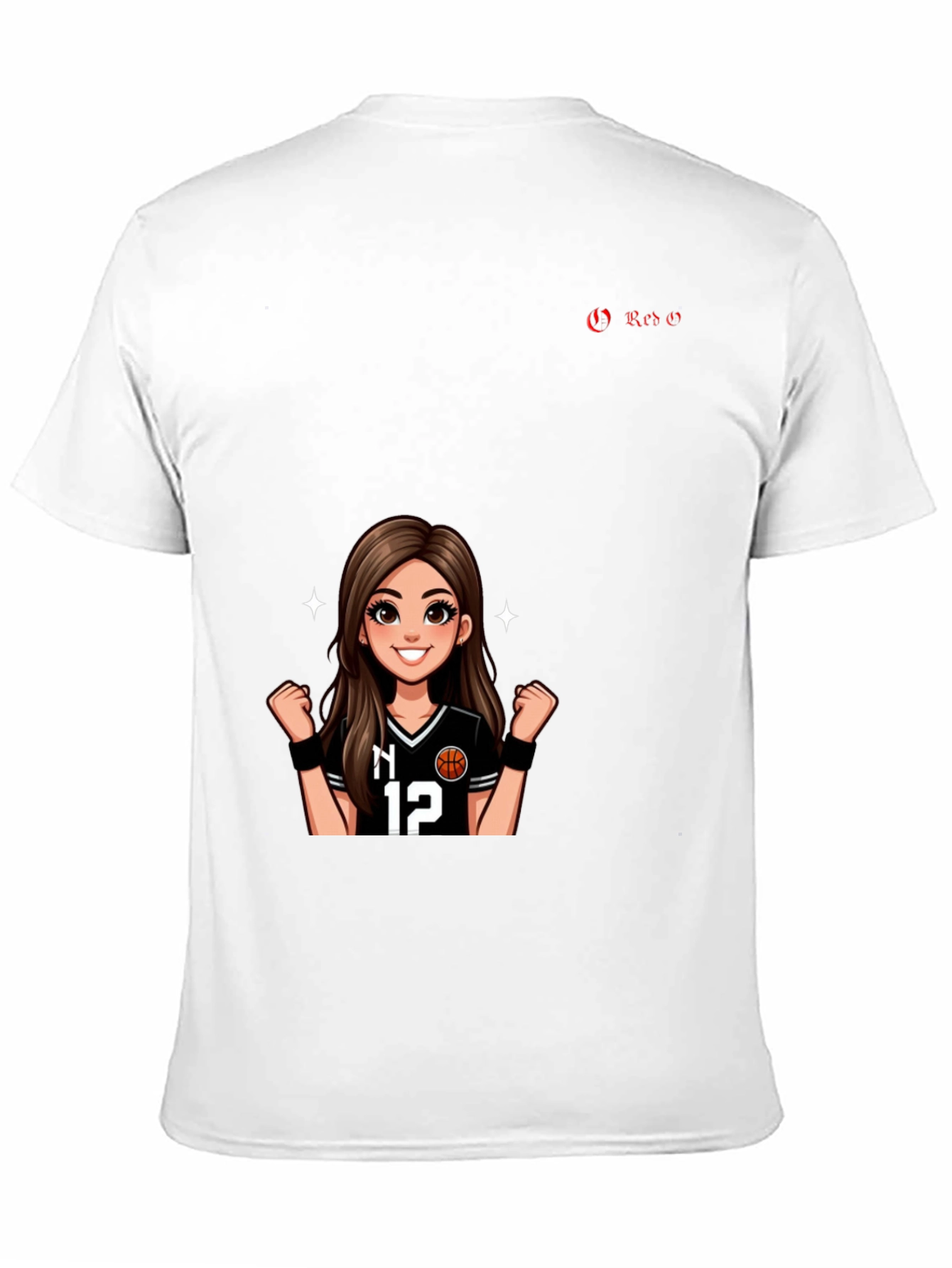 Black Graphic Tee - Basketball Girl Fan Shirt