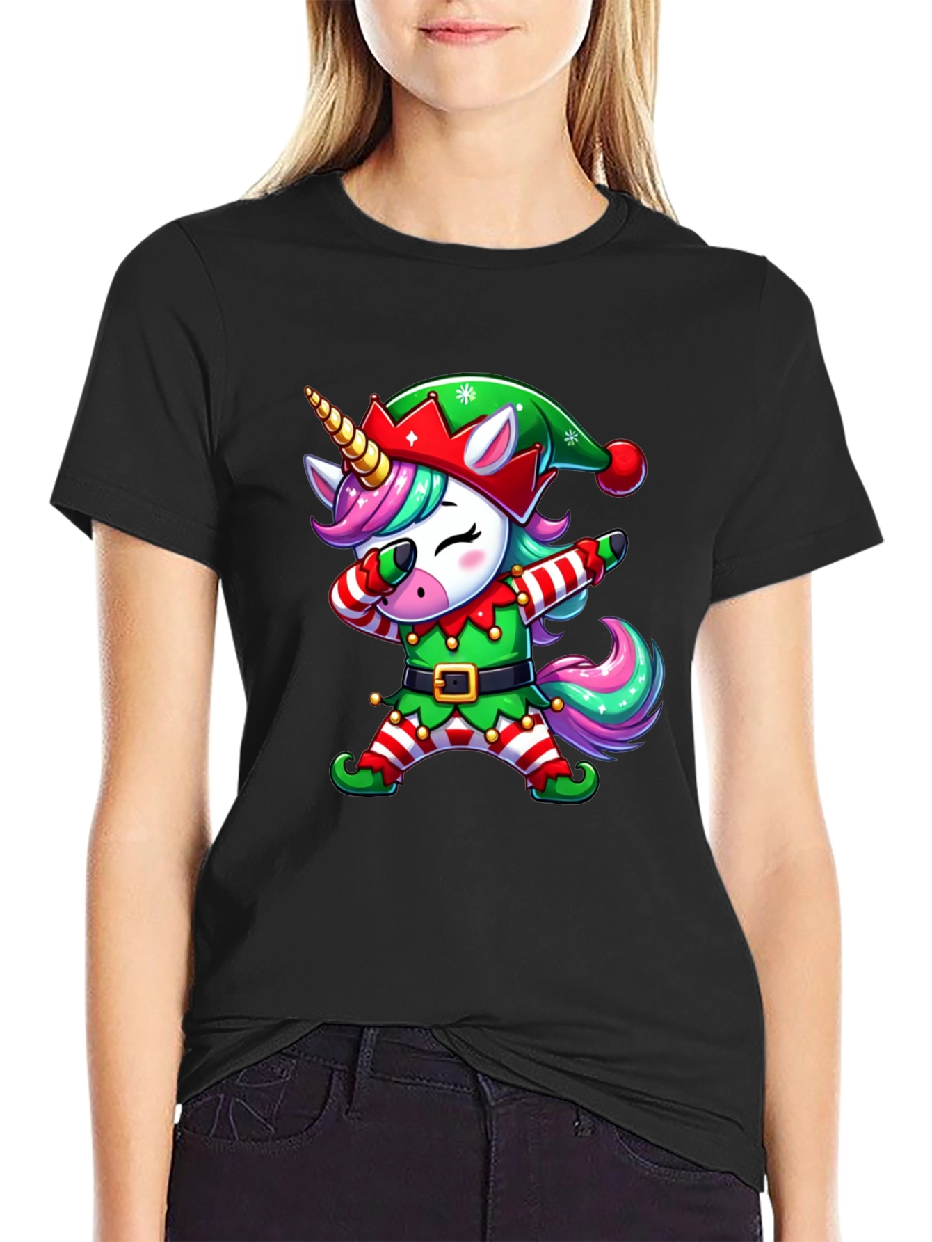 Christmas Unicorn Dabbing T-Shirt