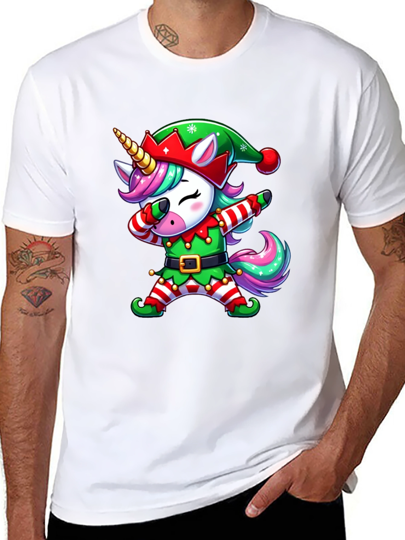 Christmas Unicorn Dabbing T-Shirt