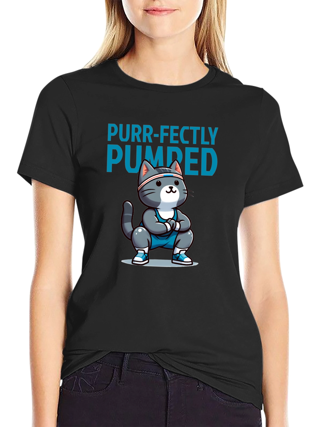 Purr-fectly Pumped Workout Cat T-Shirt
