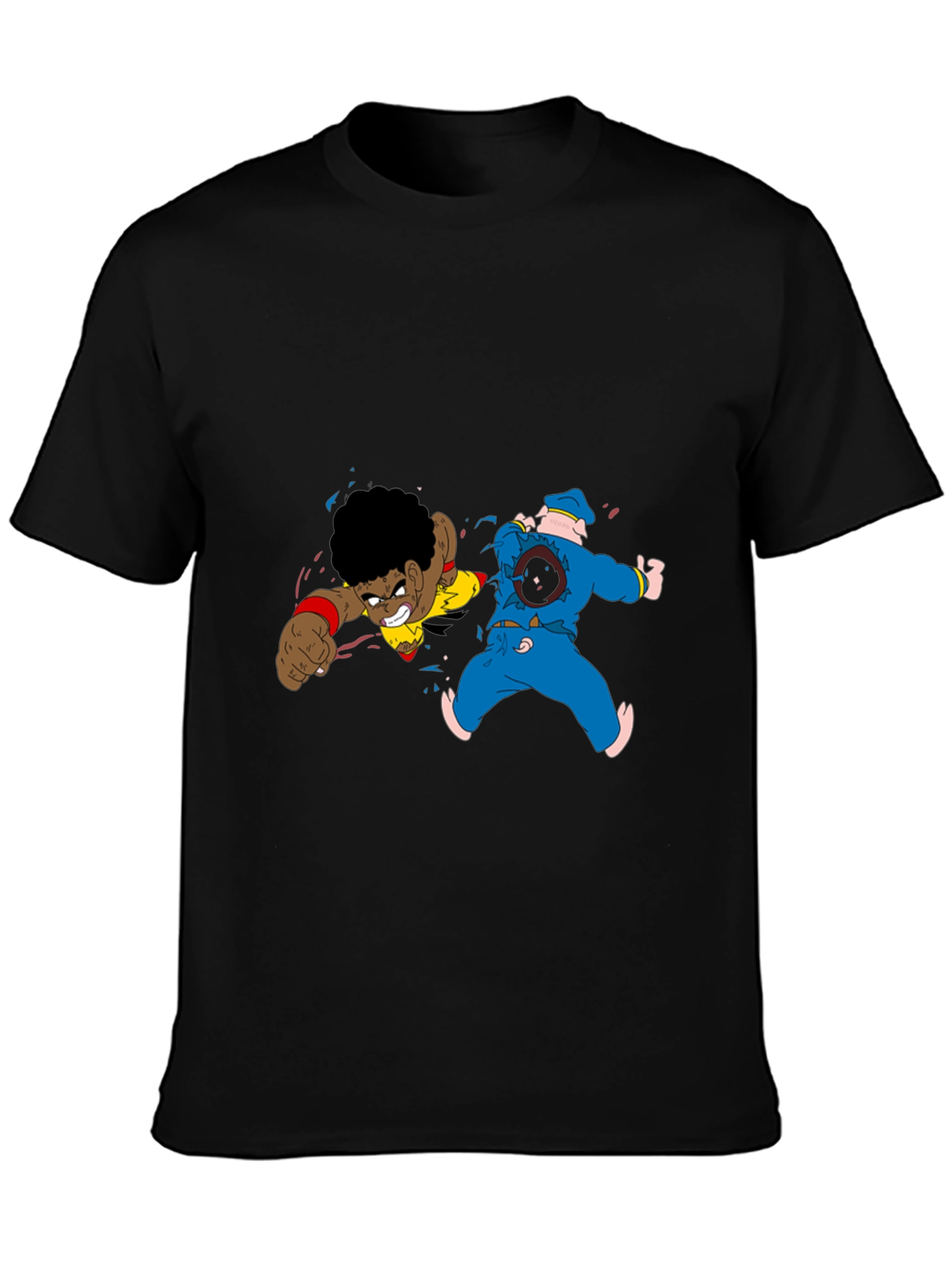 Cartoon Fight Black Tee
