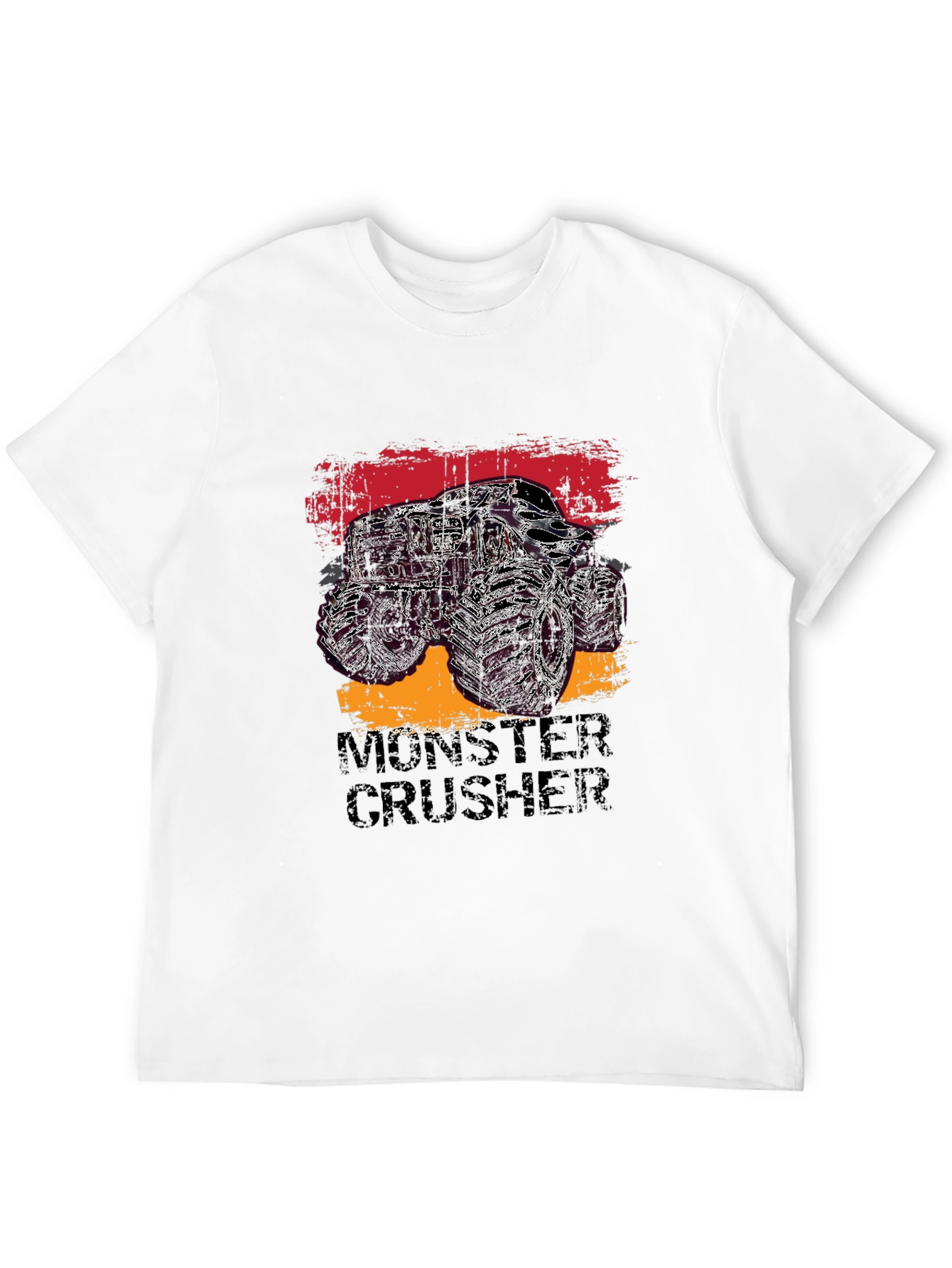 Monster Crusher Graphic Tee - Black Cotton T-Shirt