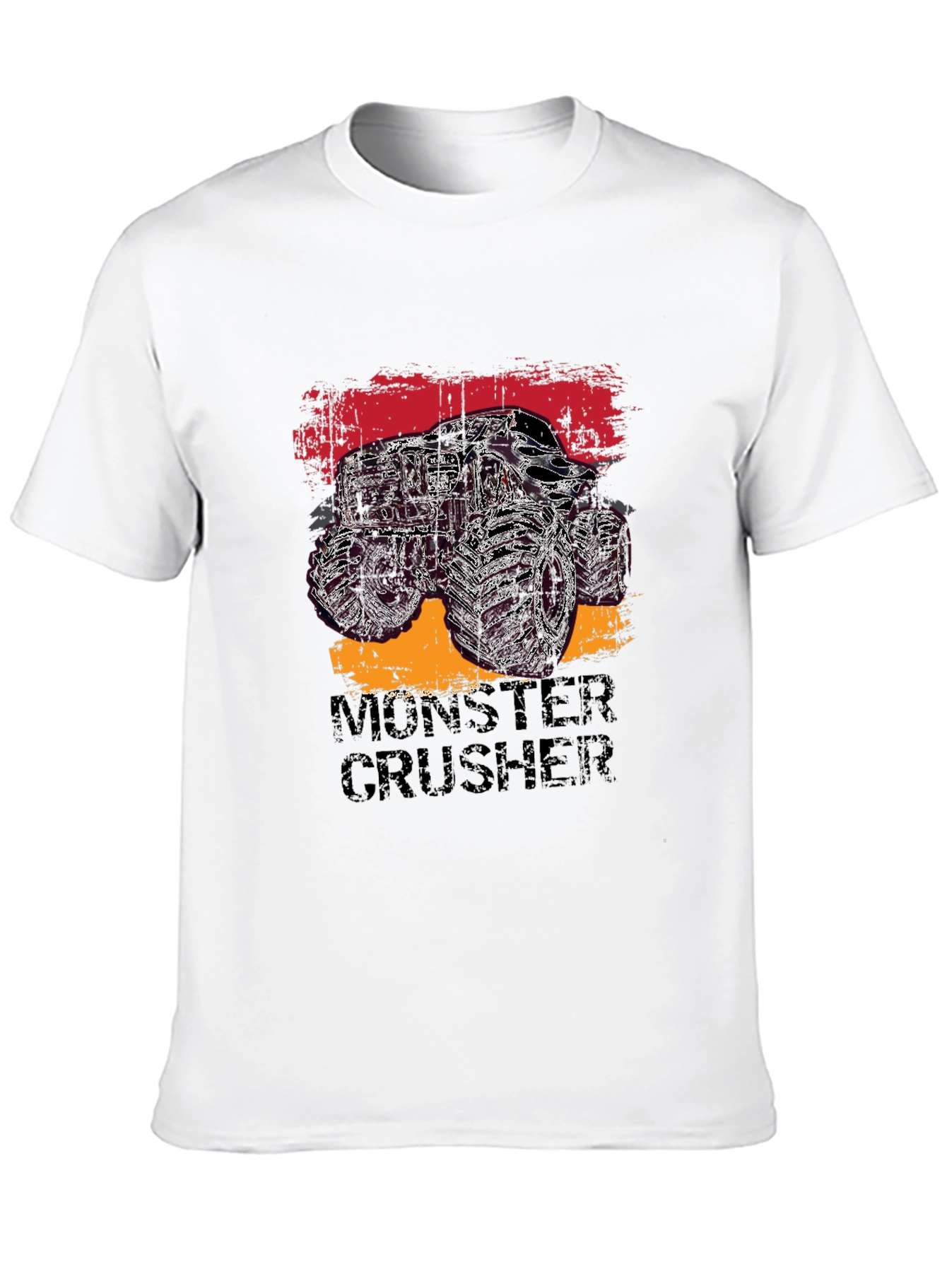 Monster Crusher Graphic Tee - Black Cotton T-Shirt