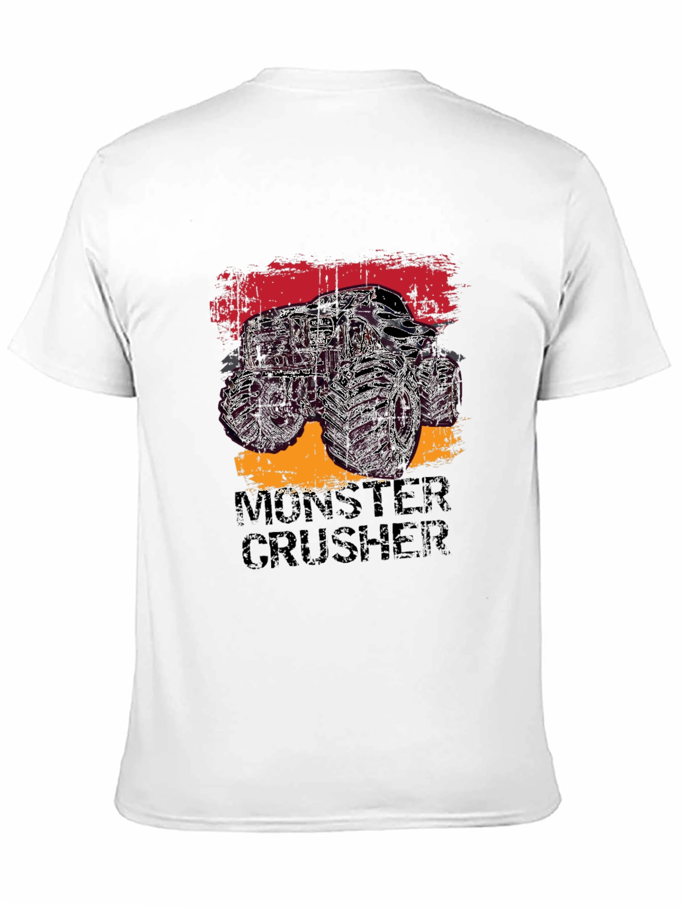 Monster Crusher Graphic Tee - Black Cotton T-Shirt