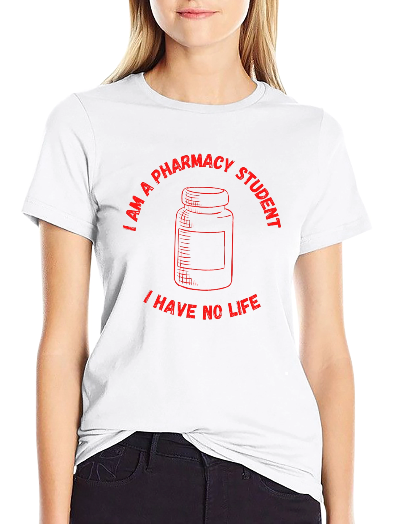 Pharmacy Student No Life Graphic T-Shirt