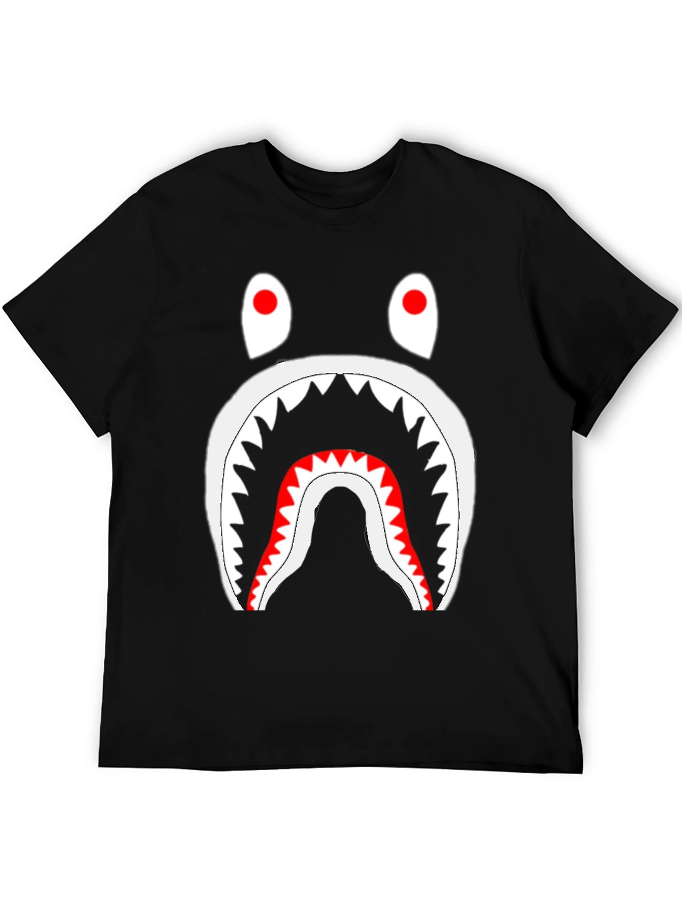 Shark Graphic Tee - Bold Black Cotton T-Shirt