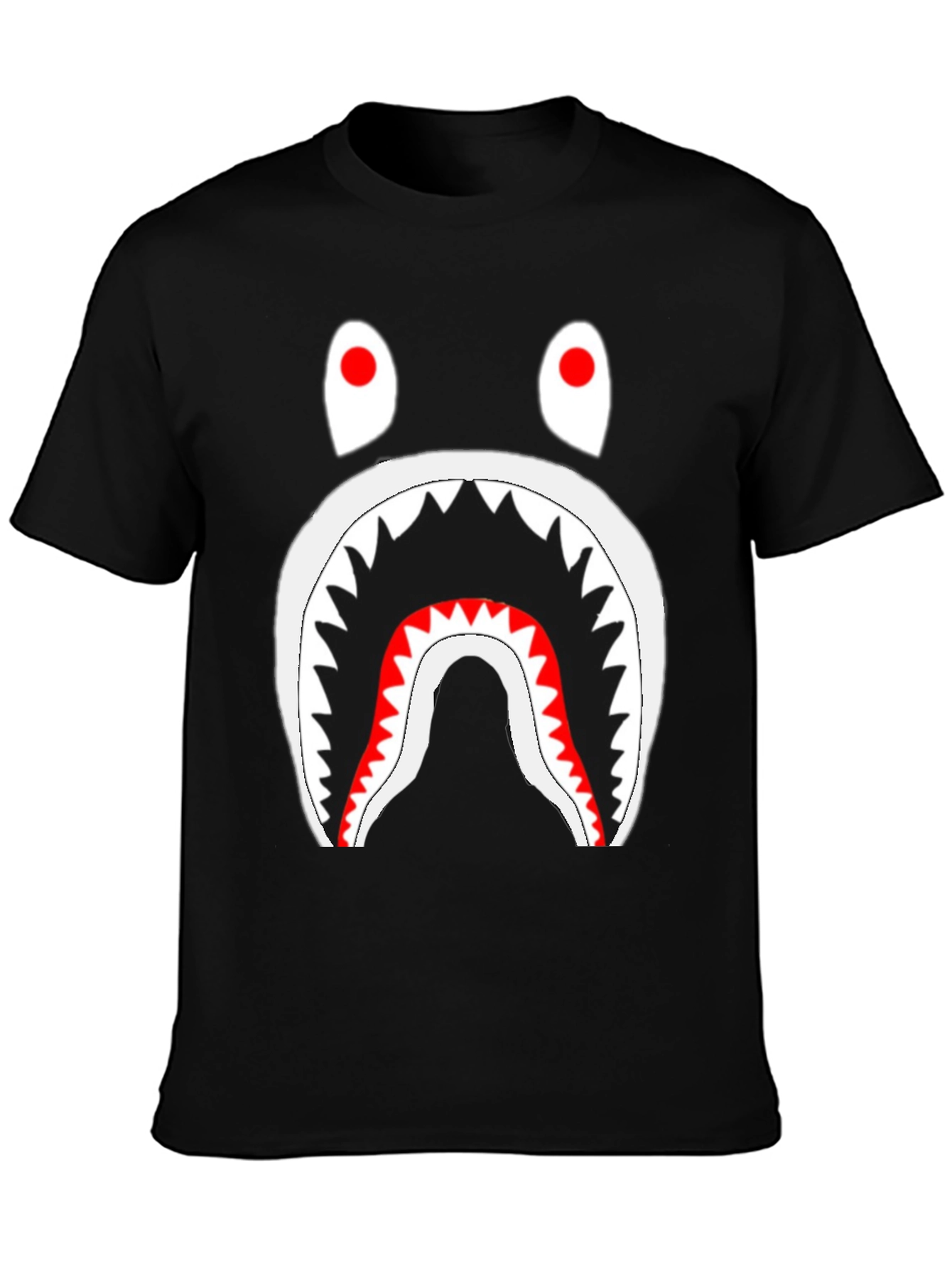 Shark Graphic Tee - Bold Black Cotton T-Shirt