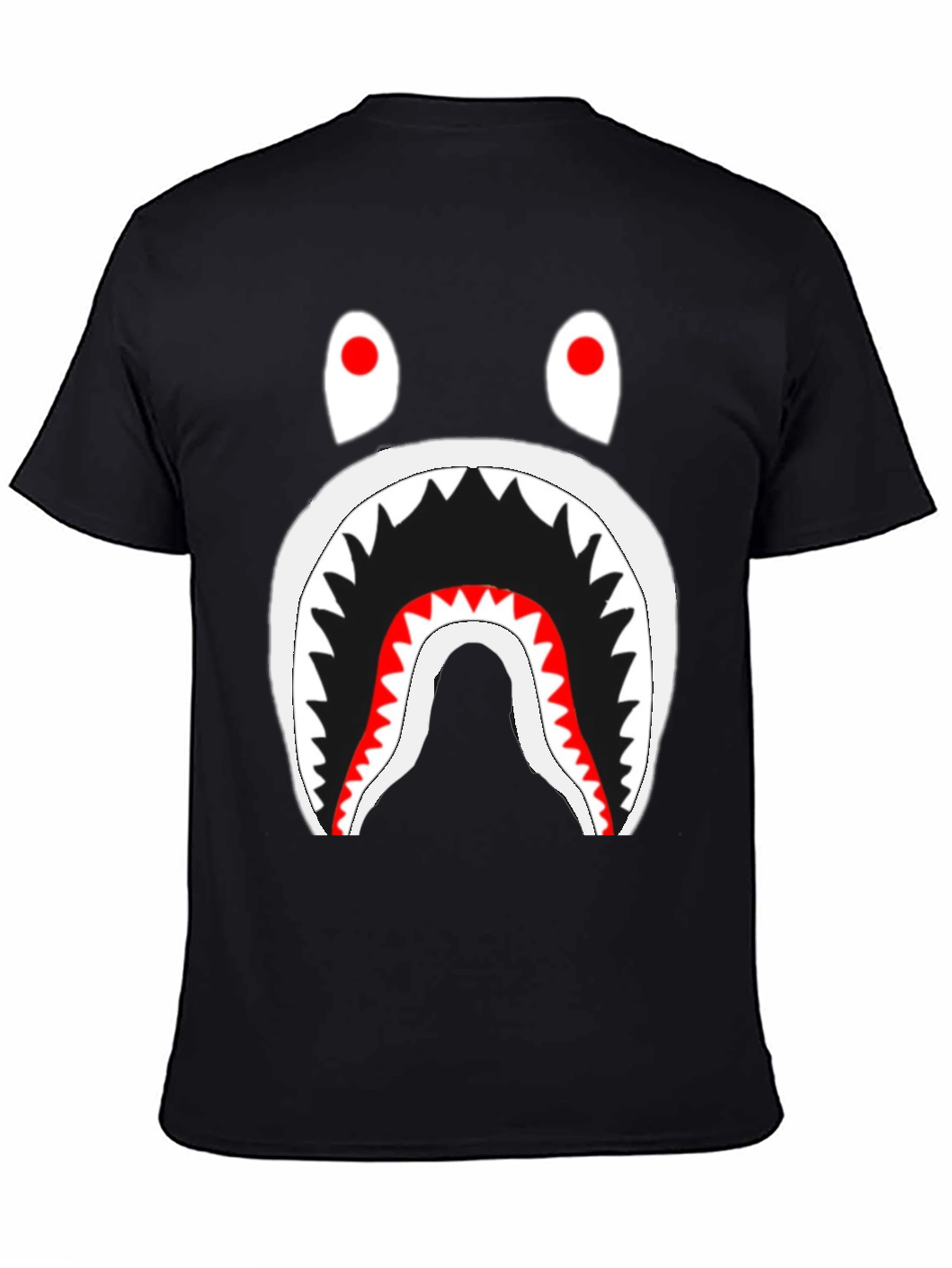 Shark Graphic Tee - Bold Black Cotton T-Shirt