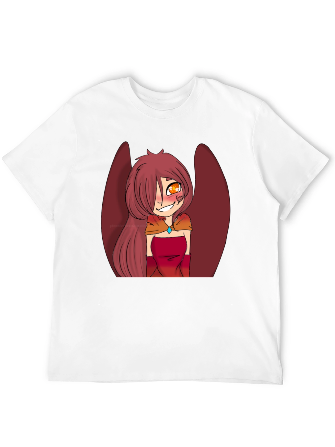 Anime Style Winged Character Graphic Tee