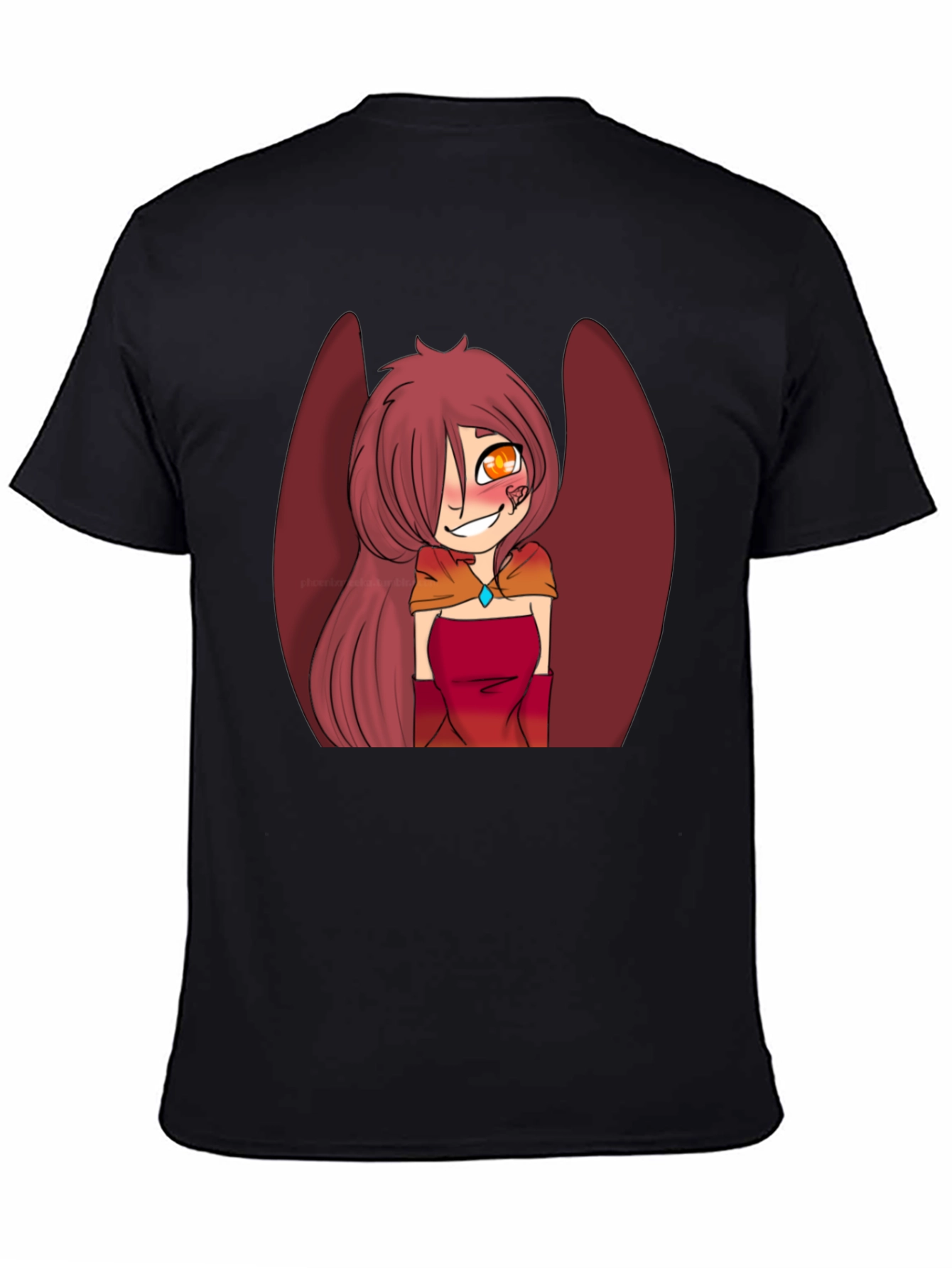 Anime Style Winged Character Graphic Tee