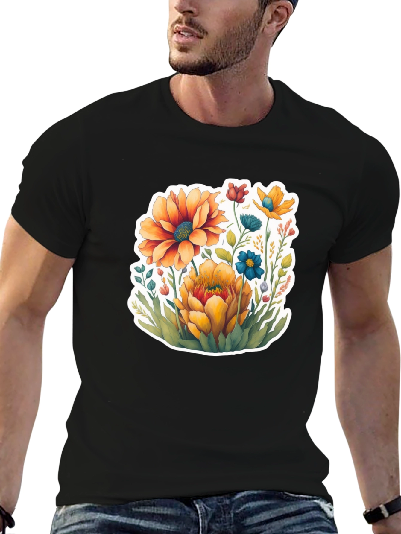 Floral Print T-Shirt - Stylish Casual Wear