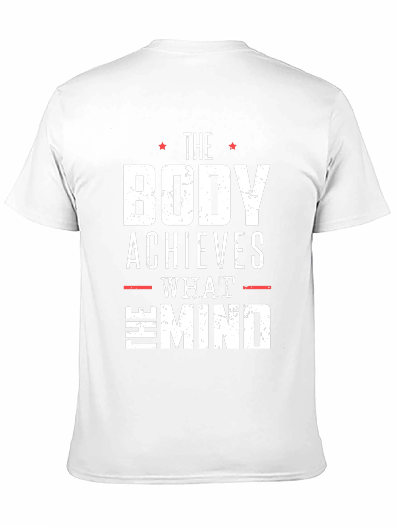 Motivational Black T-Shirt: Body Achieves Mind Believes