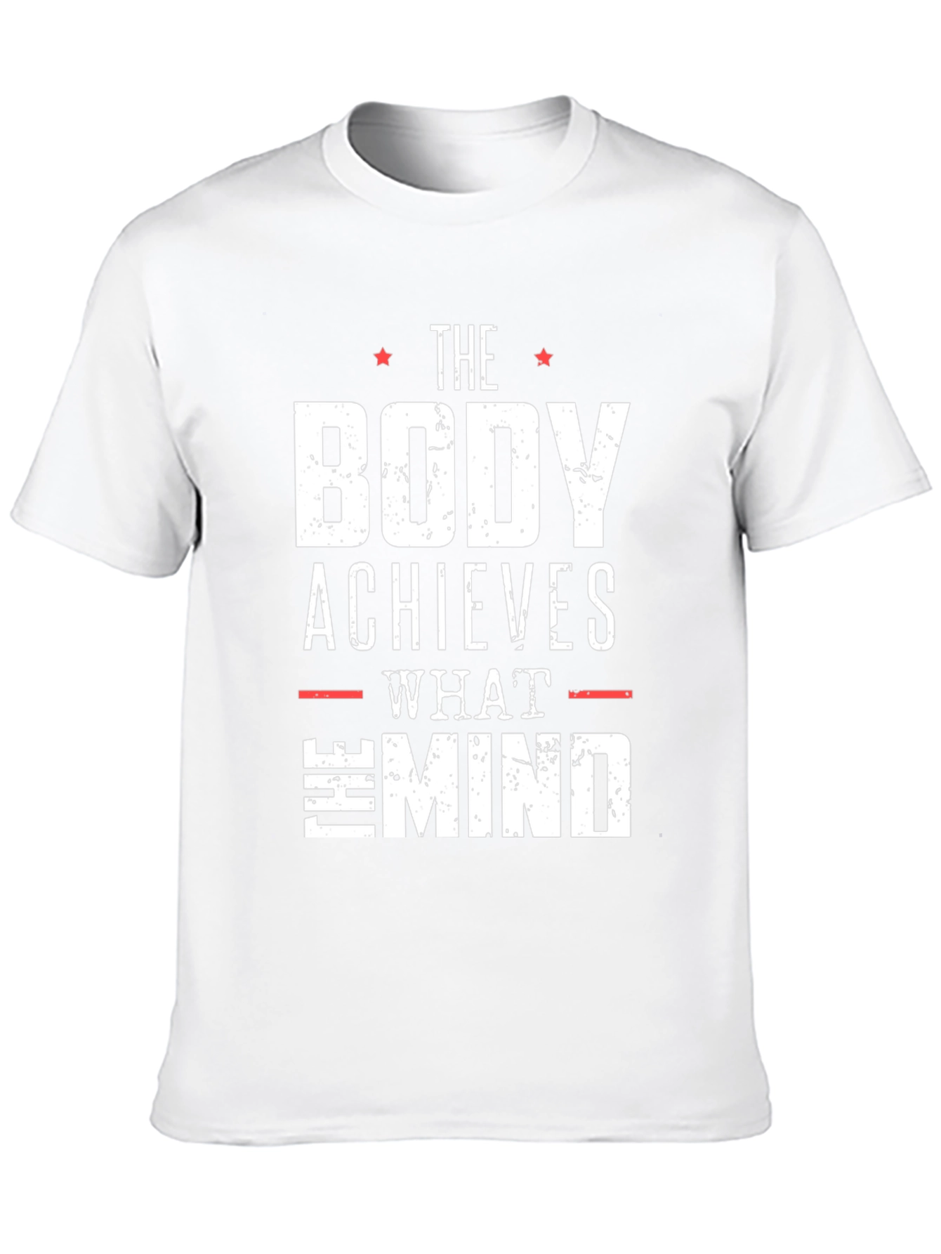 Motivational Black T-Shirt: Body Achieves Mind Believes