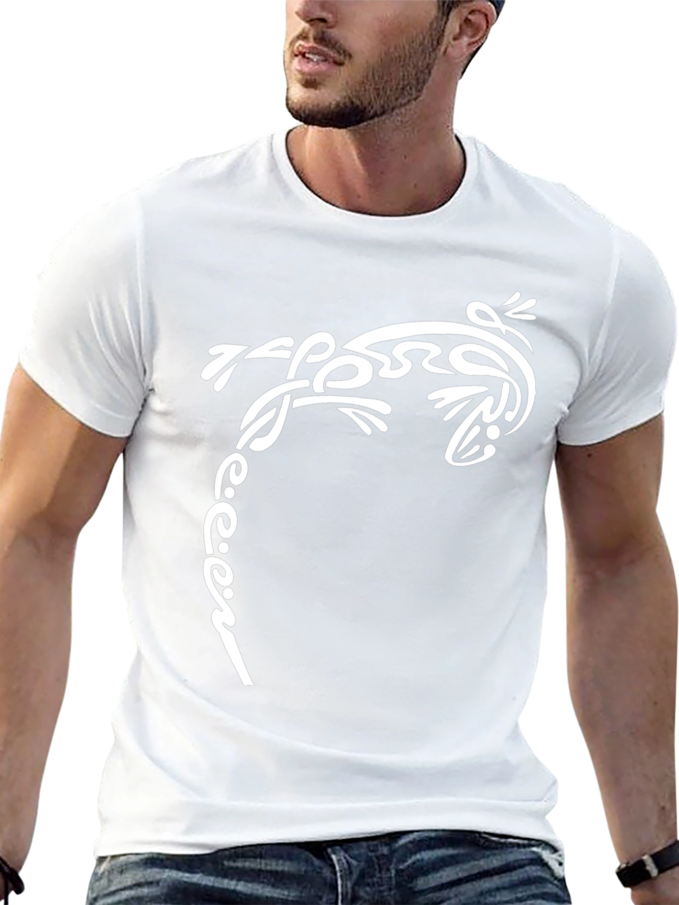 Tribal Lizard Graphic Tee - Black Cotton