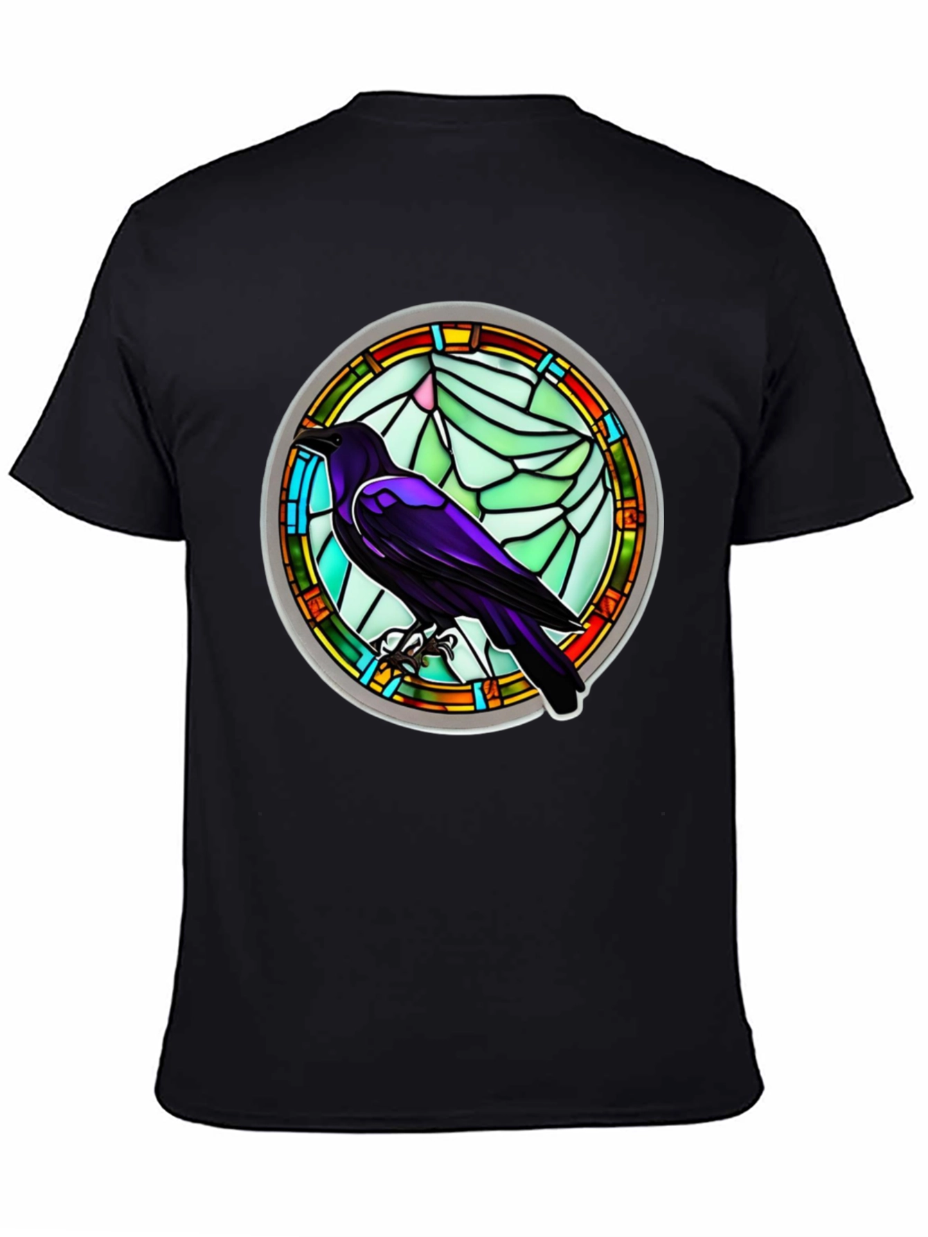 Raven Stained Glass Graphic T-Shirt