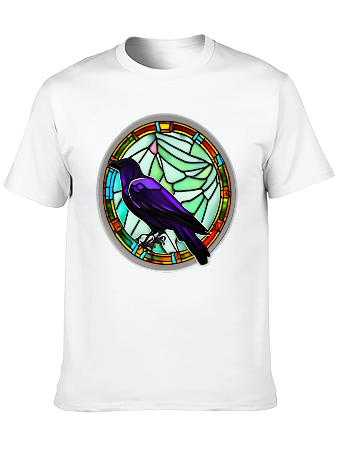 Raven Stained Glass Graphic T-Shirt