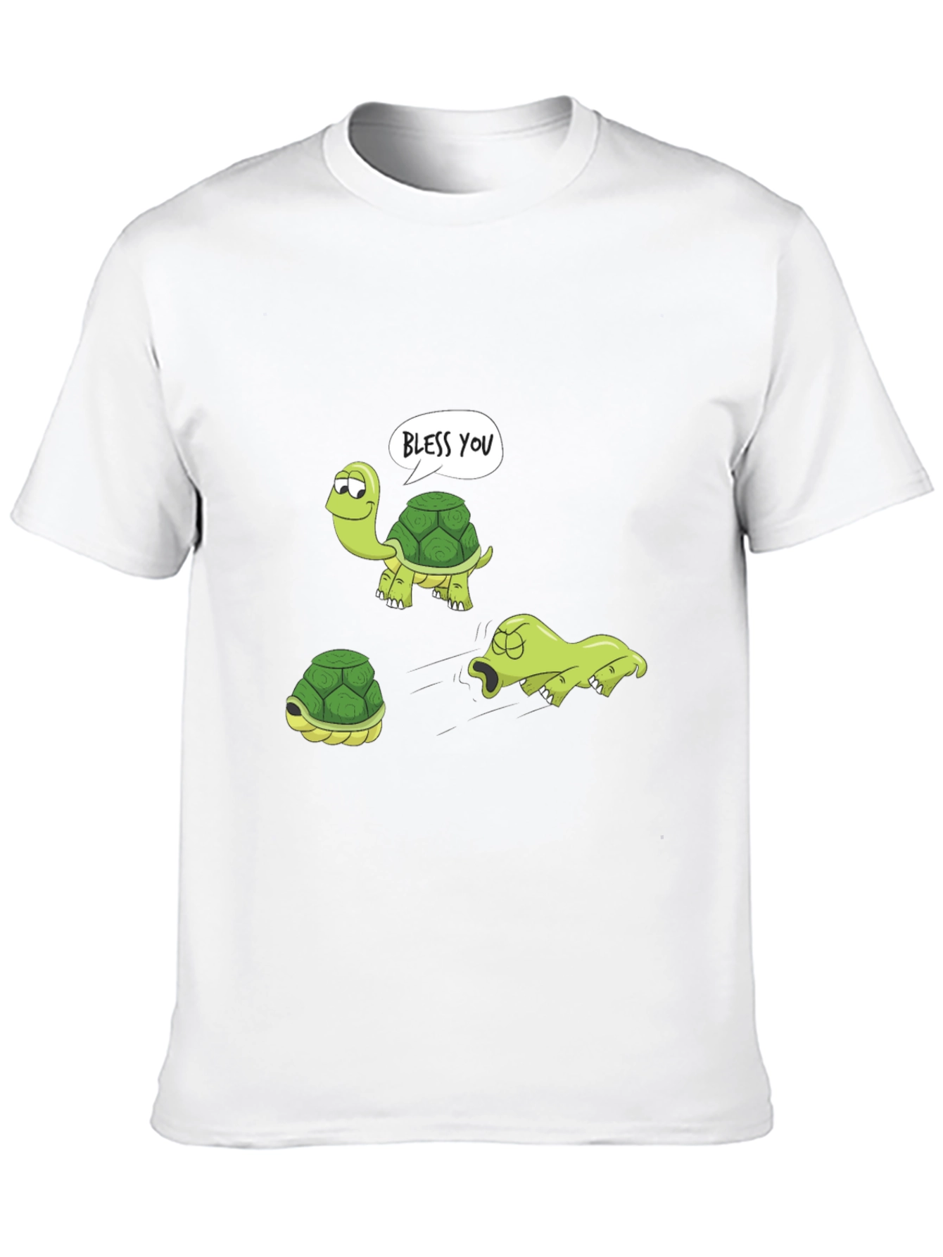 Funny Turtle Graphic T-Shirt - Bless You Cartoon Tee