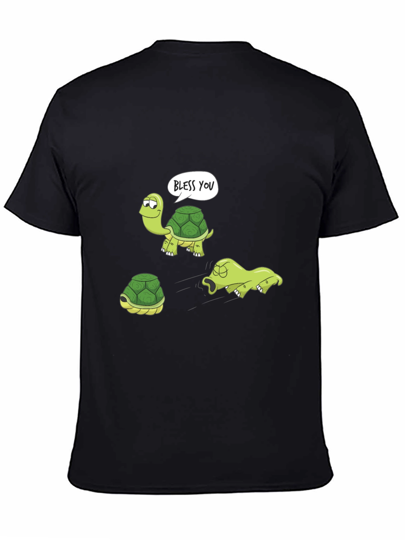 Funny Turtle Graphic T-Shirt - Bless You Cartoon Tee