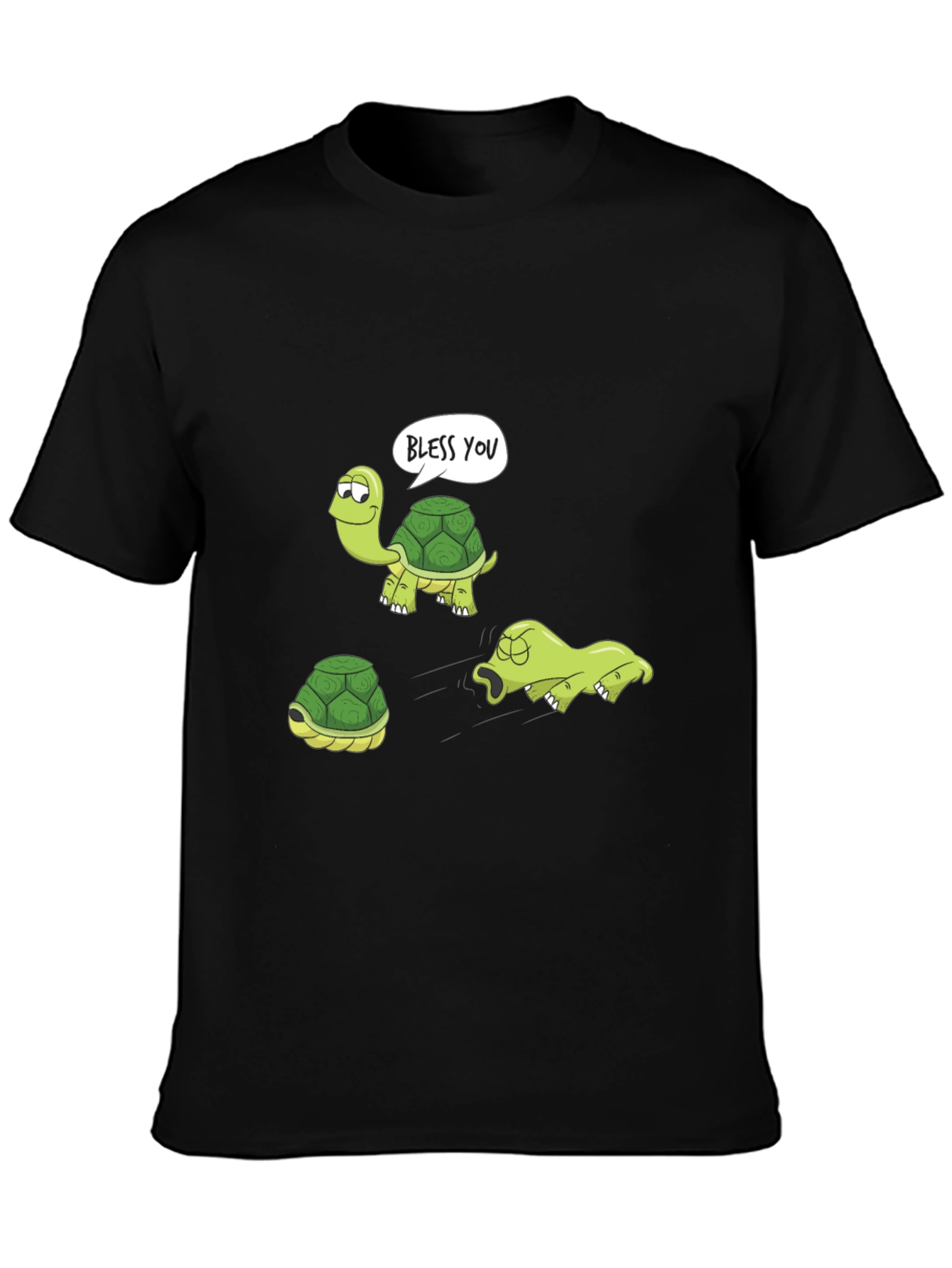 Funny Turtle Graphic T-Shirt - Bless You Cartoon Tee