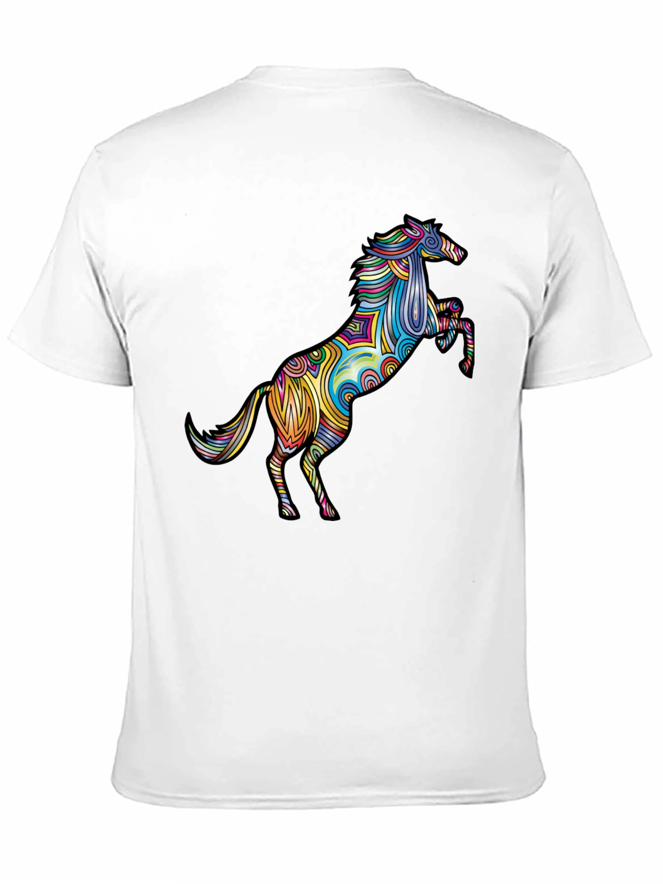 Psychedelic Horse Graphic T-Shirt - Black