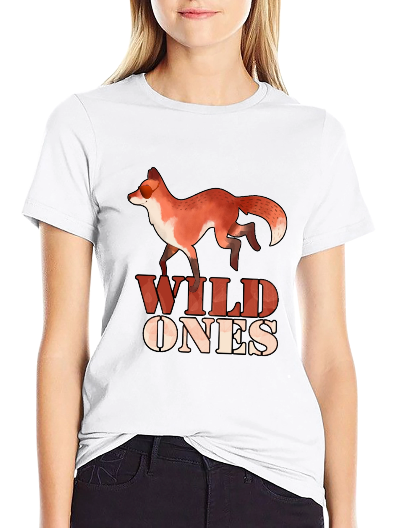 Wild Ones Fox Graphic Tee - Black Cotton Blend