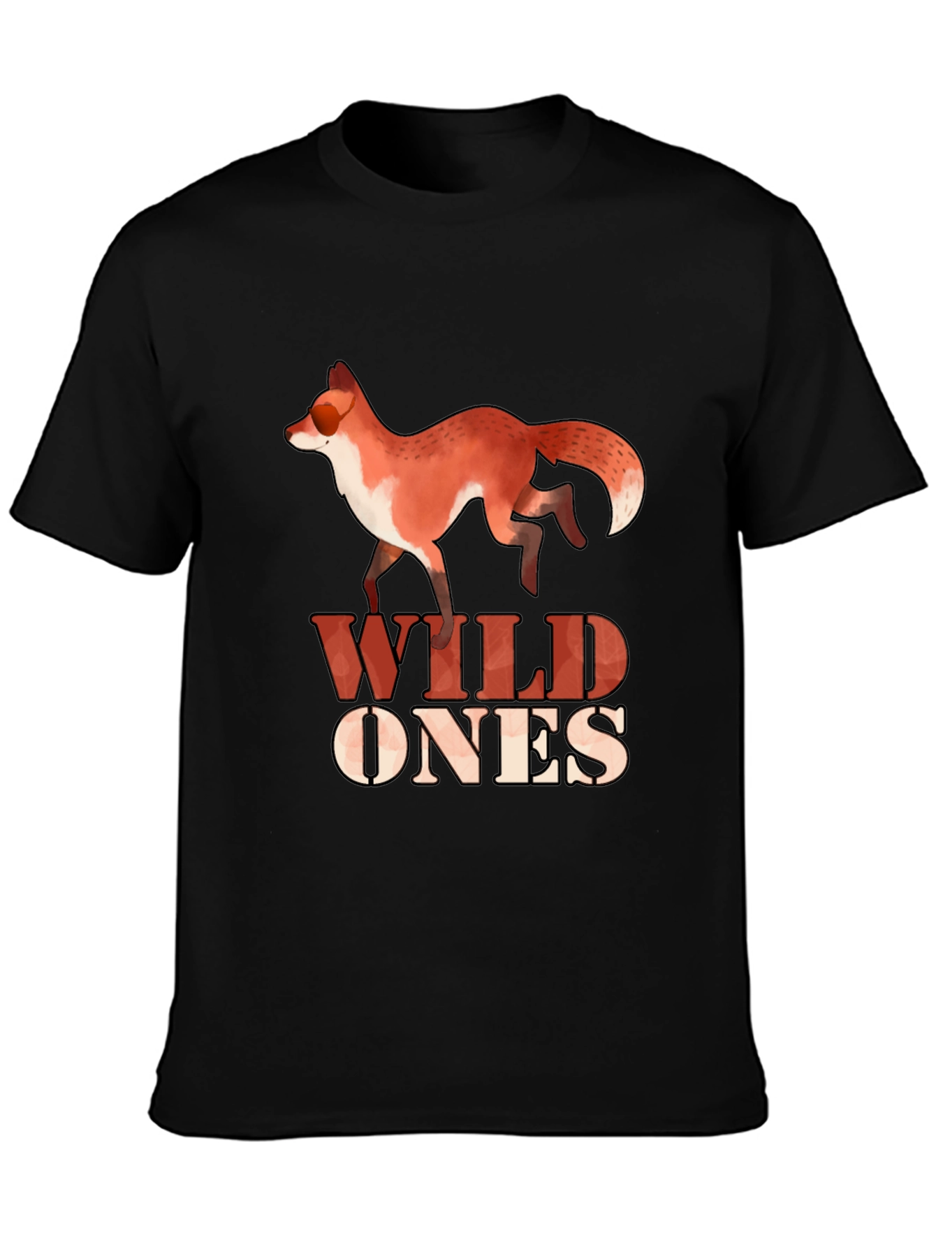 Wild Ones Fox Graphic Tee - Black Cotton Blend