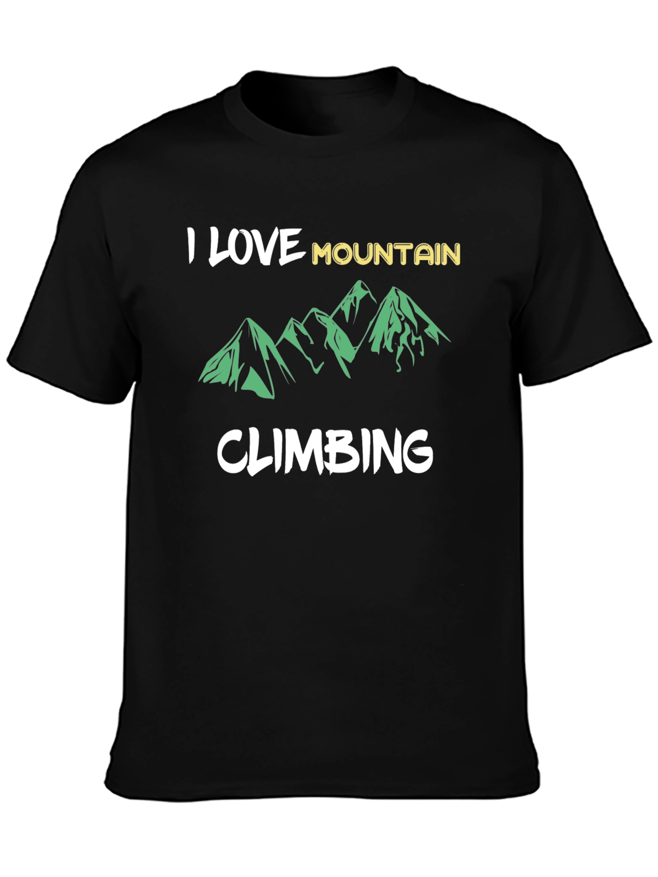 I Love Mountain Climbing Black T-Shirt