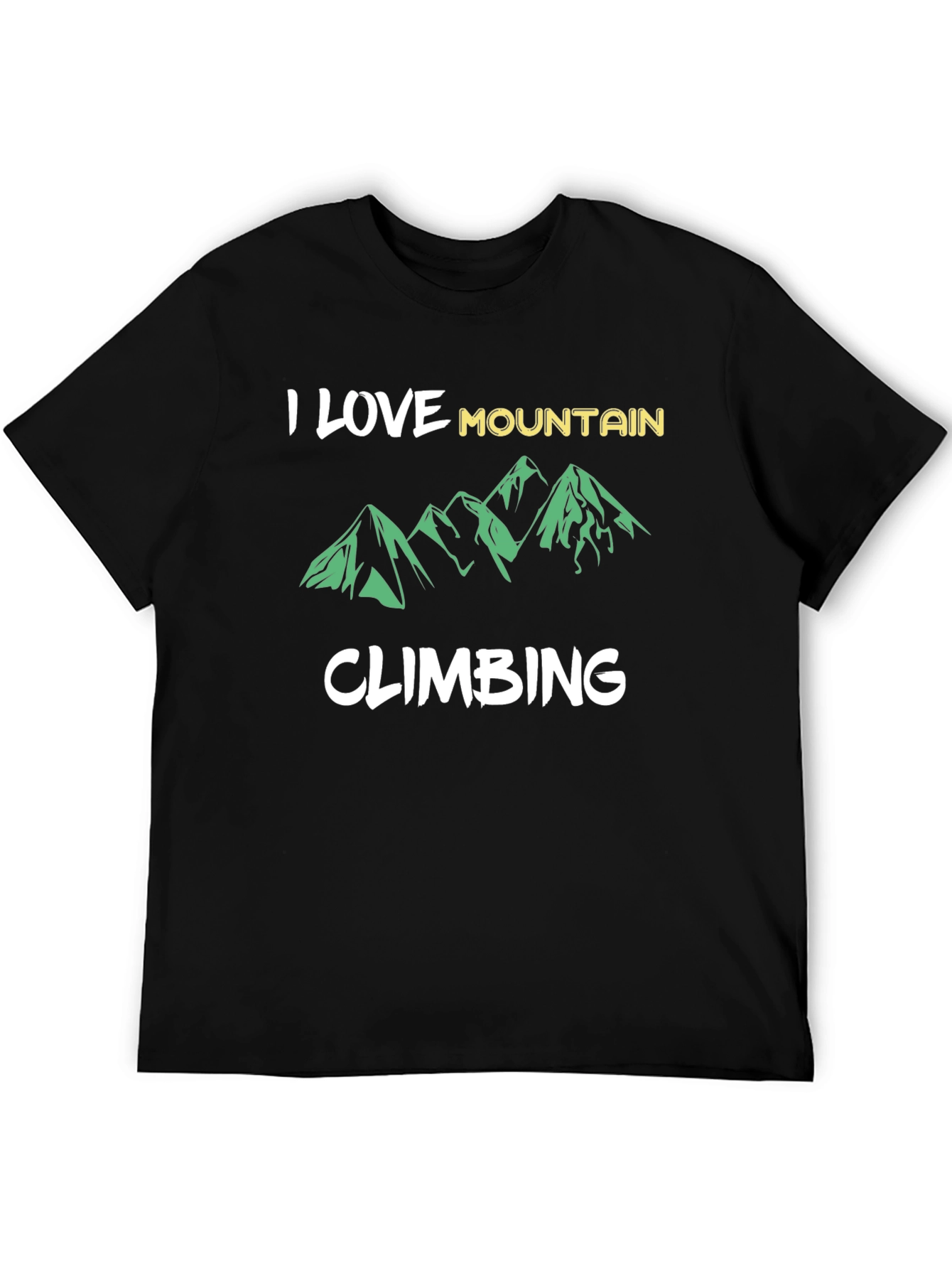 I Love Mountain Climbing Black T-Shirt