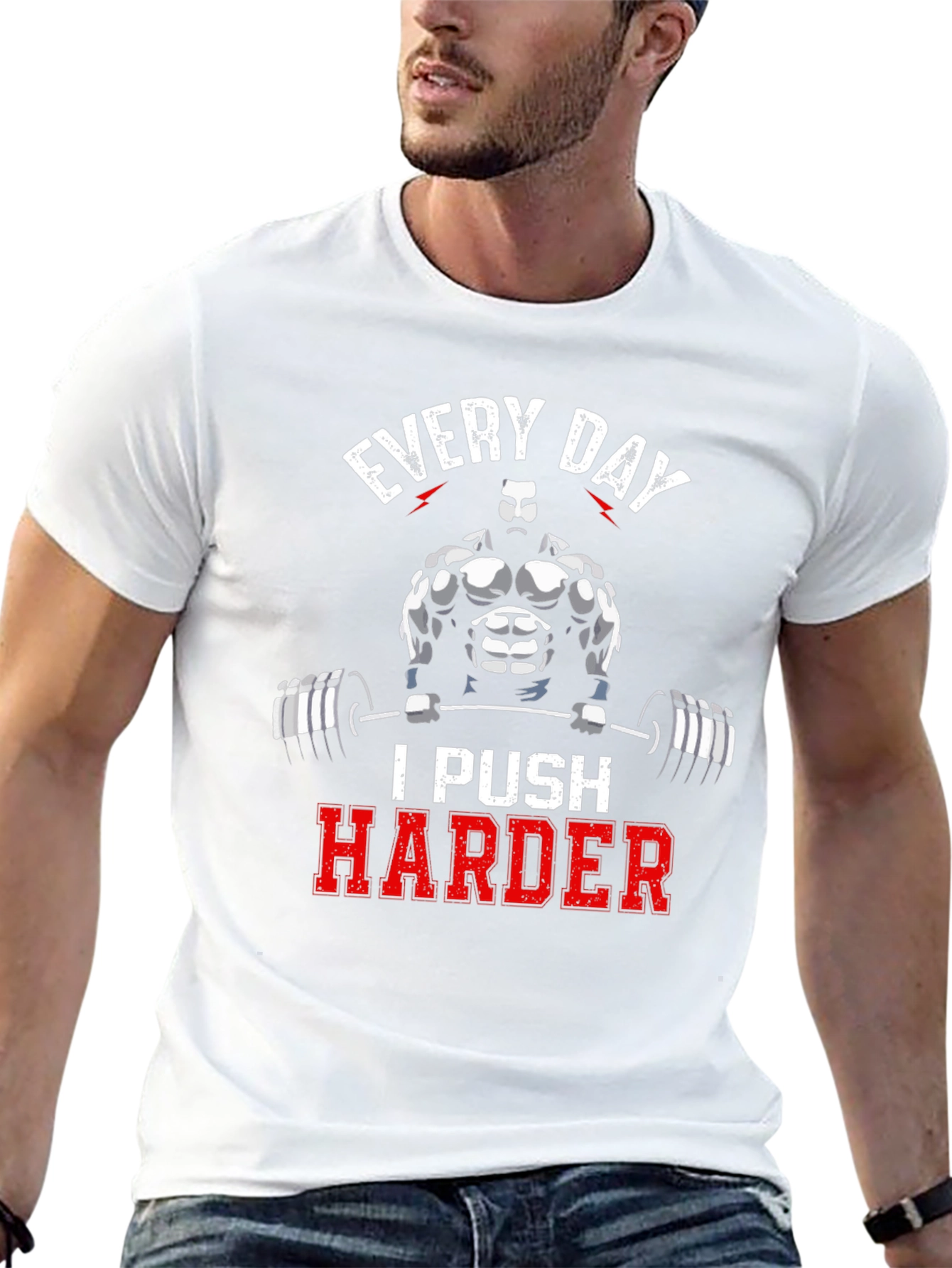 Every Day I Push Harder Gym T-Shirt
