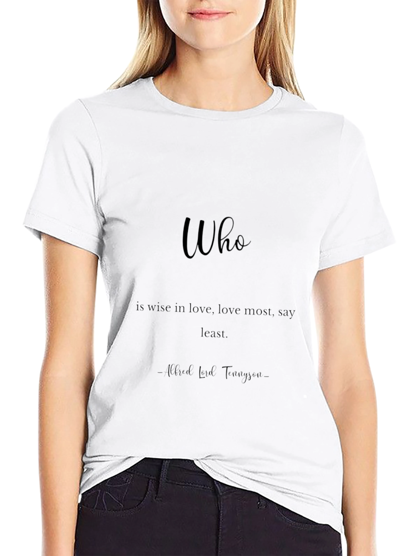 Literary Quote Black T-Shirt: Love Wisdom Minimalist