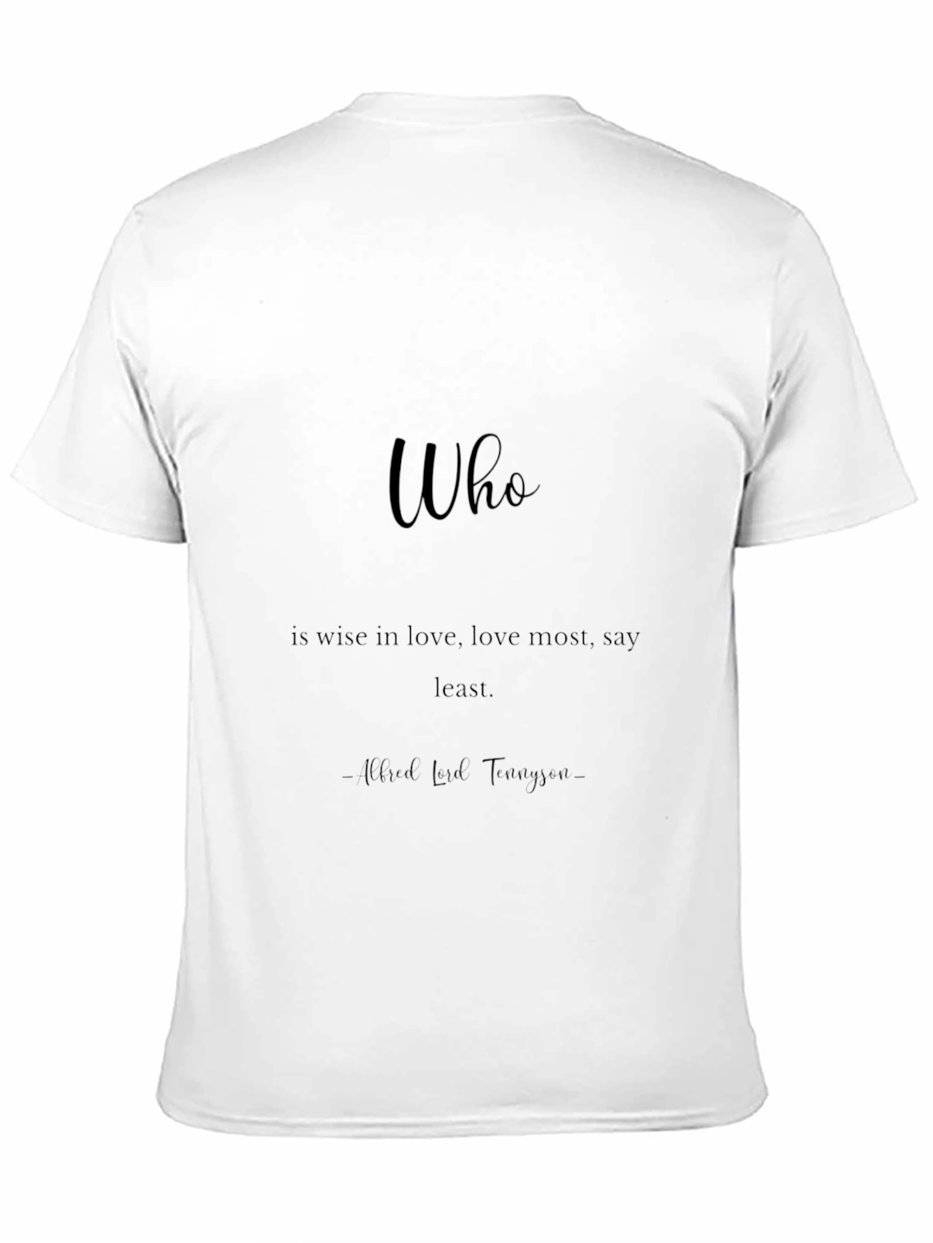 Literary Quote Black T-Shirt: Love Wisdom Minimalist