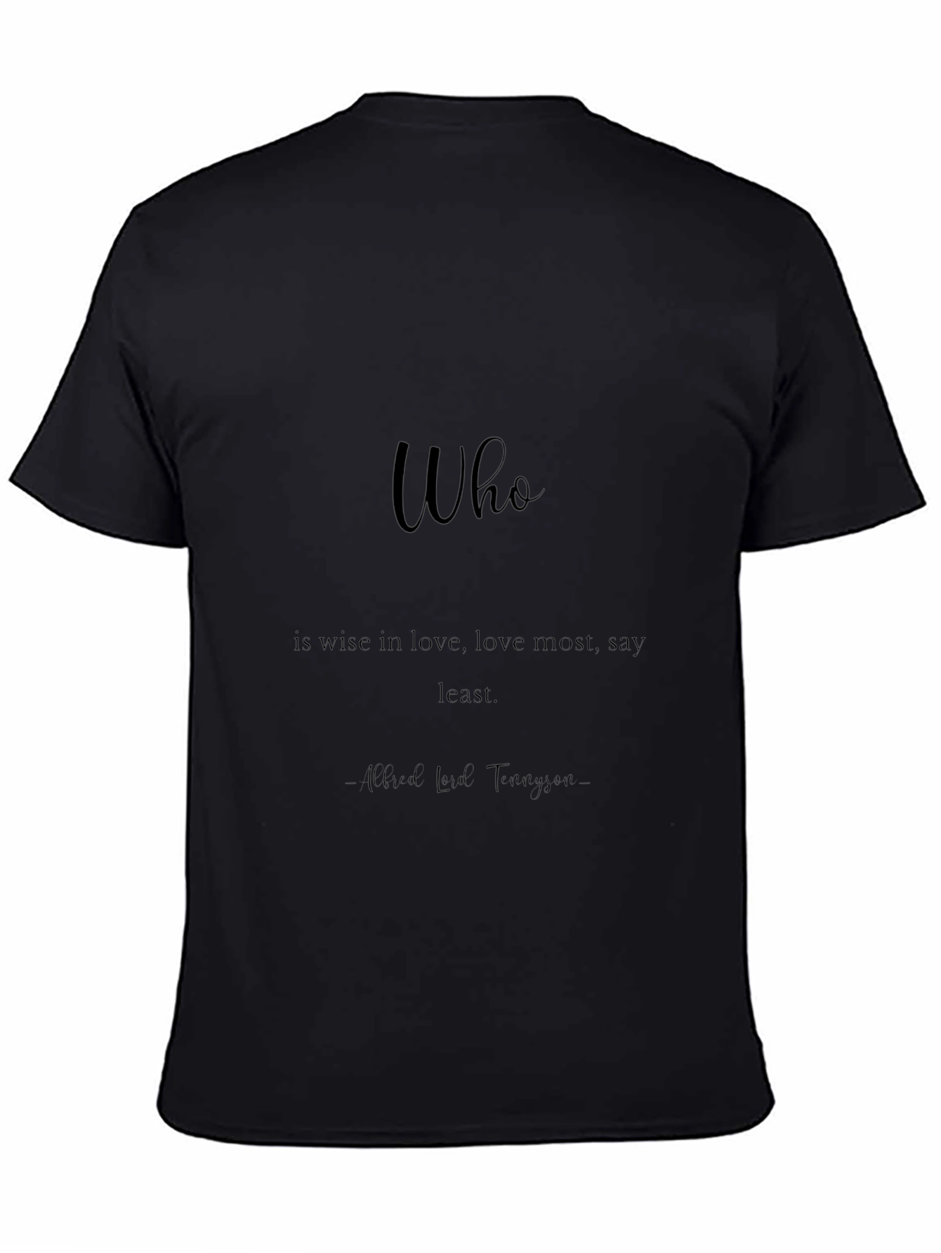 Literary Quote Black T-Shirt: Love Wisdom Minimalist