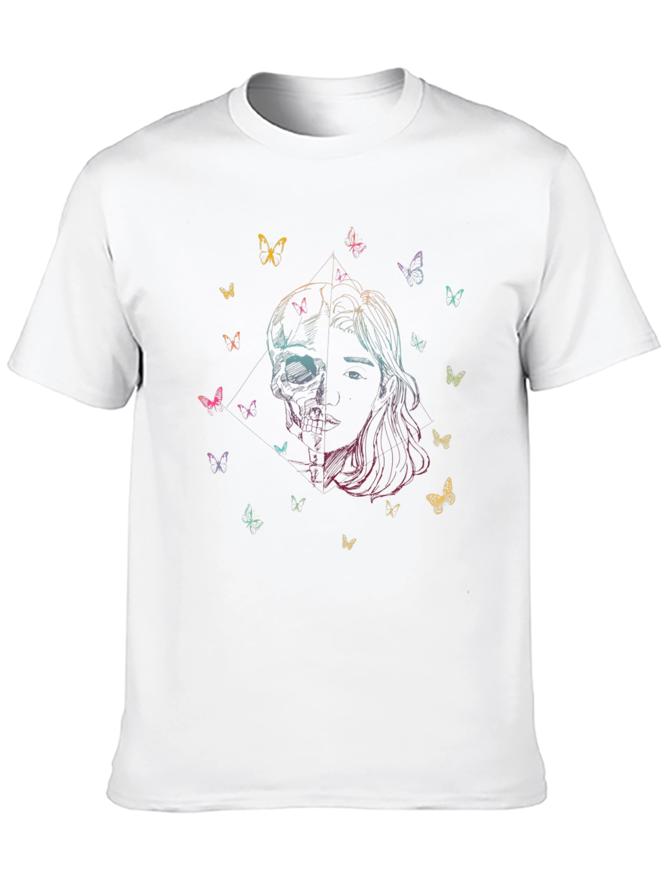 Skull & Butterfly Graphic Print T-Shirt